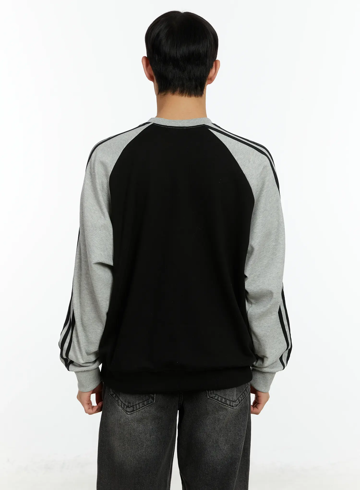 Men's Raglan Track Style Crewneck Sweatshirt IF511 - Image 5