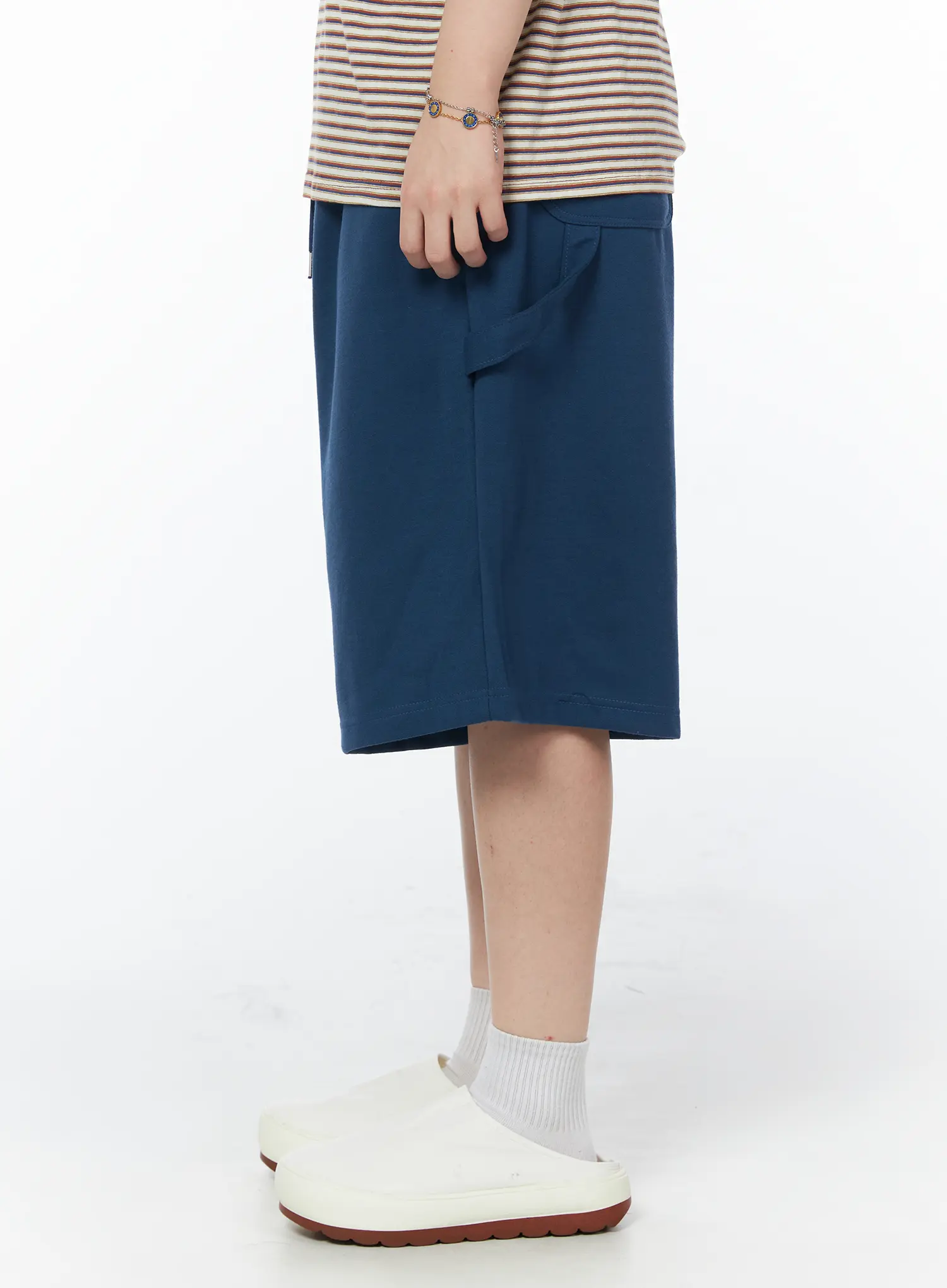 Men's Relaxed-Fit Bermuda Shorts (Blue) IY522 - Image 5