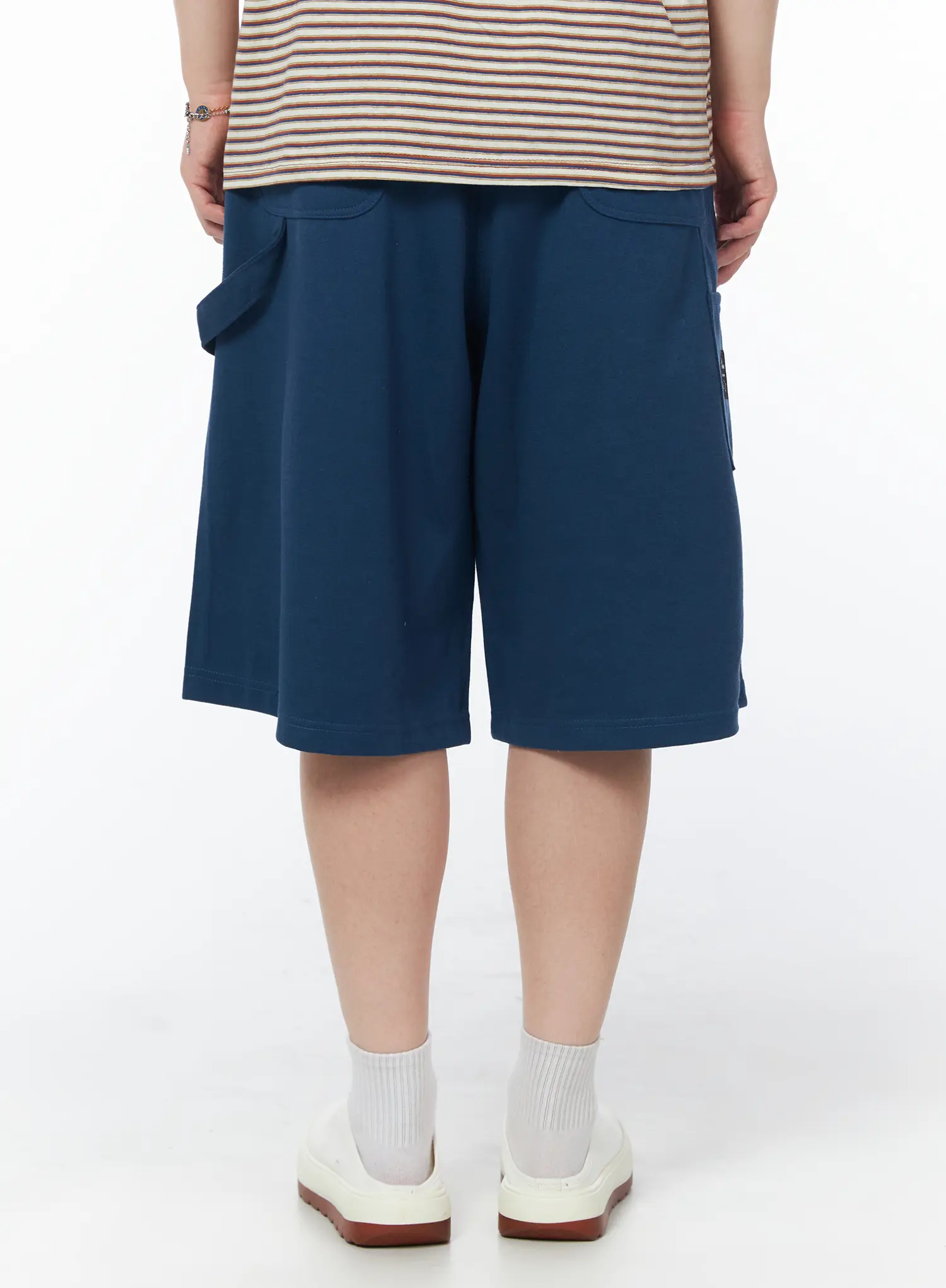 Men's Relaxed-Fit Bermuda Shorts (Blue) IY522 - Image 6