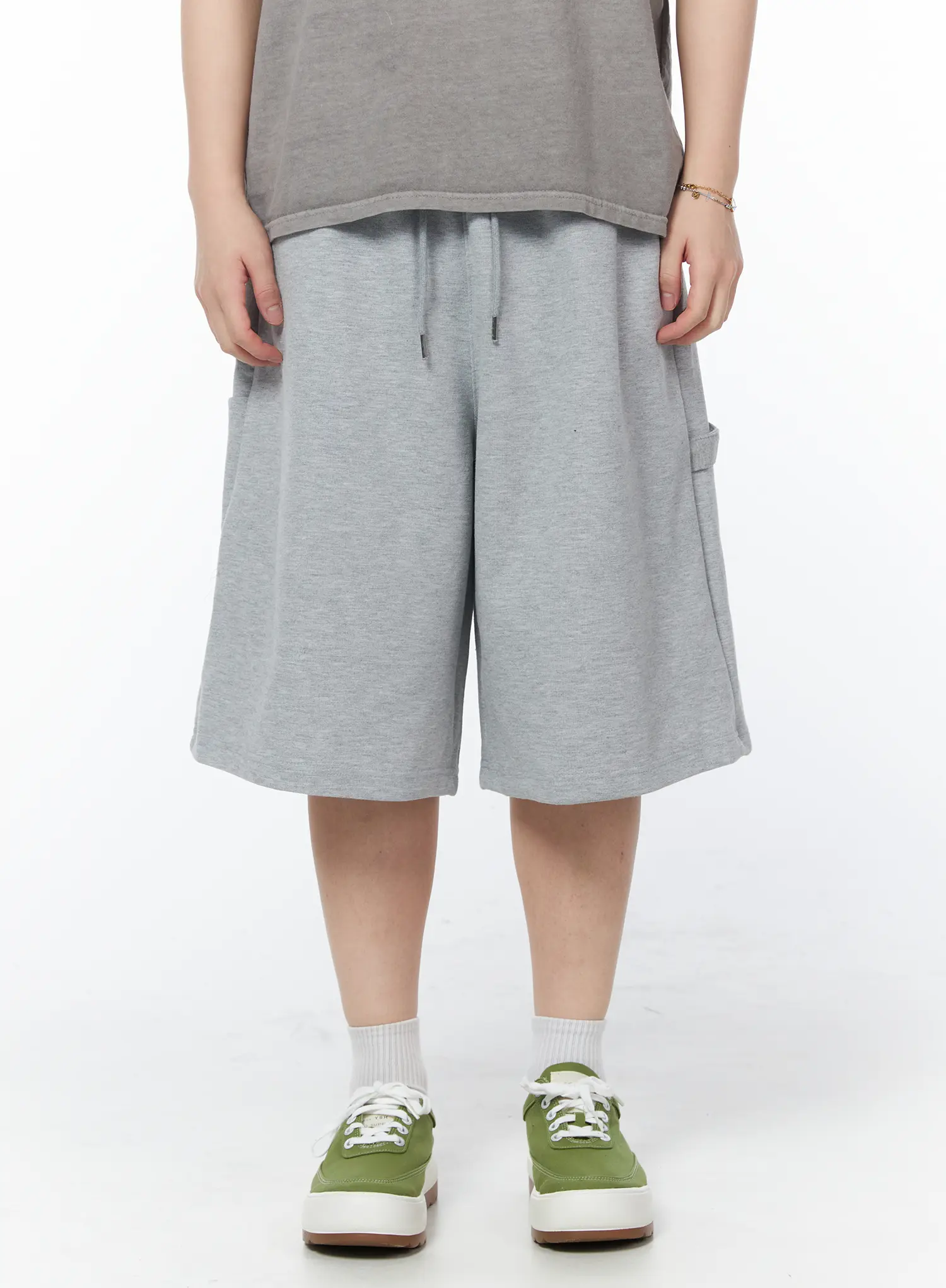 Men's Relaxed-Fit Bermuda Shorts (Gray) IY522 - Image 2