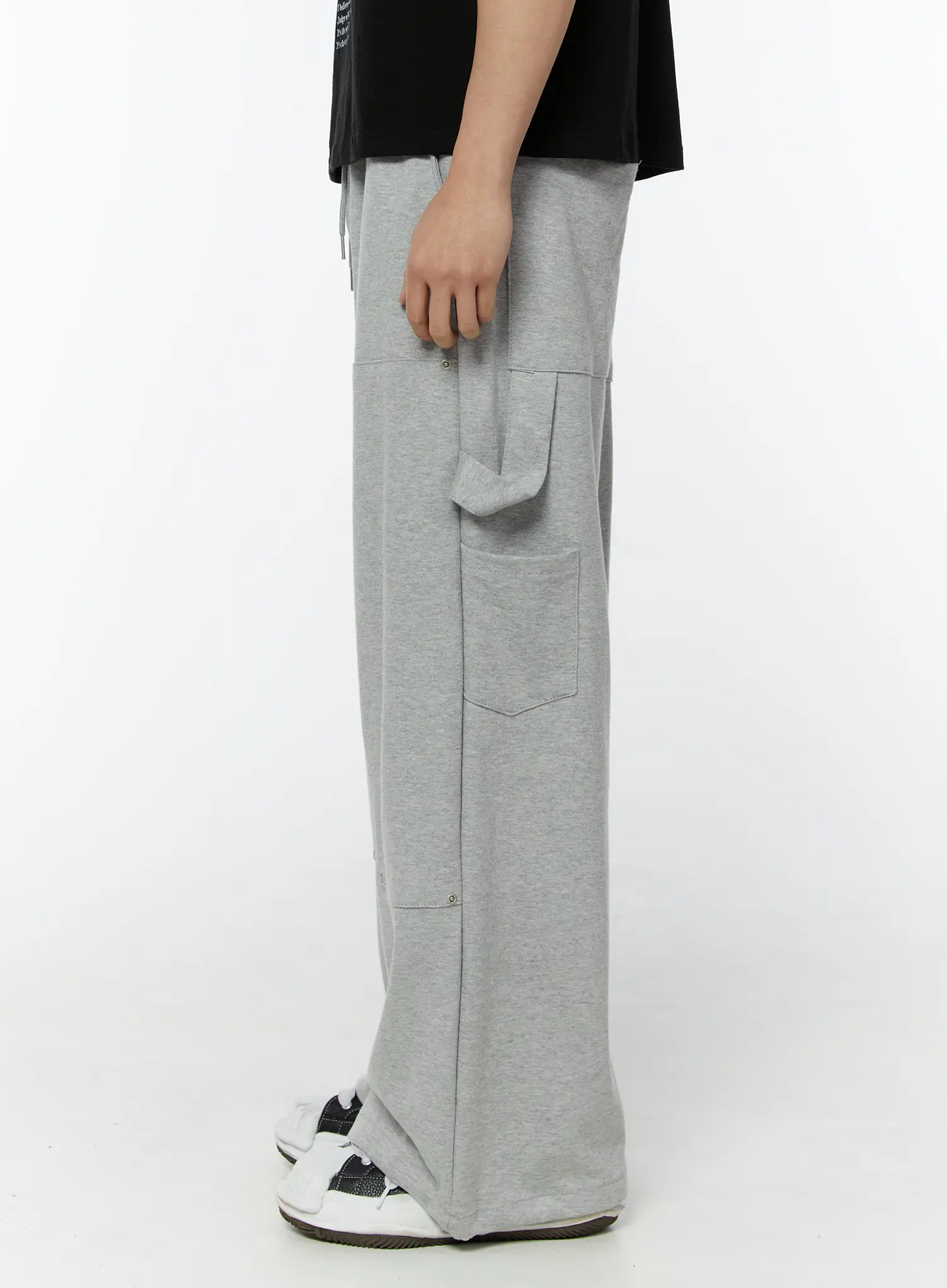 Men's Relaxed Fit Cargo Sweatpants (Gray) IU508 - Image 4