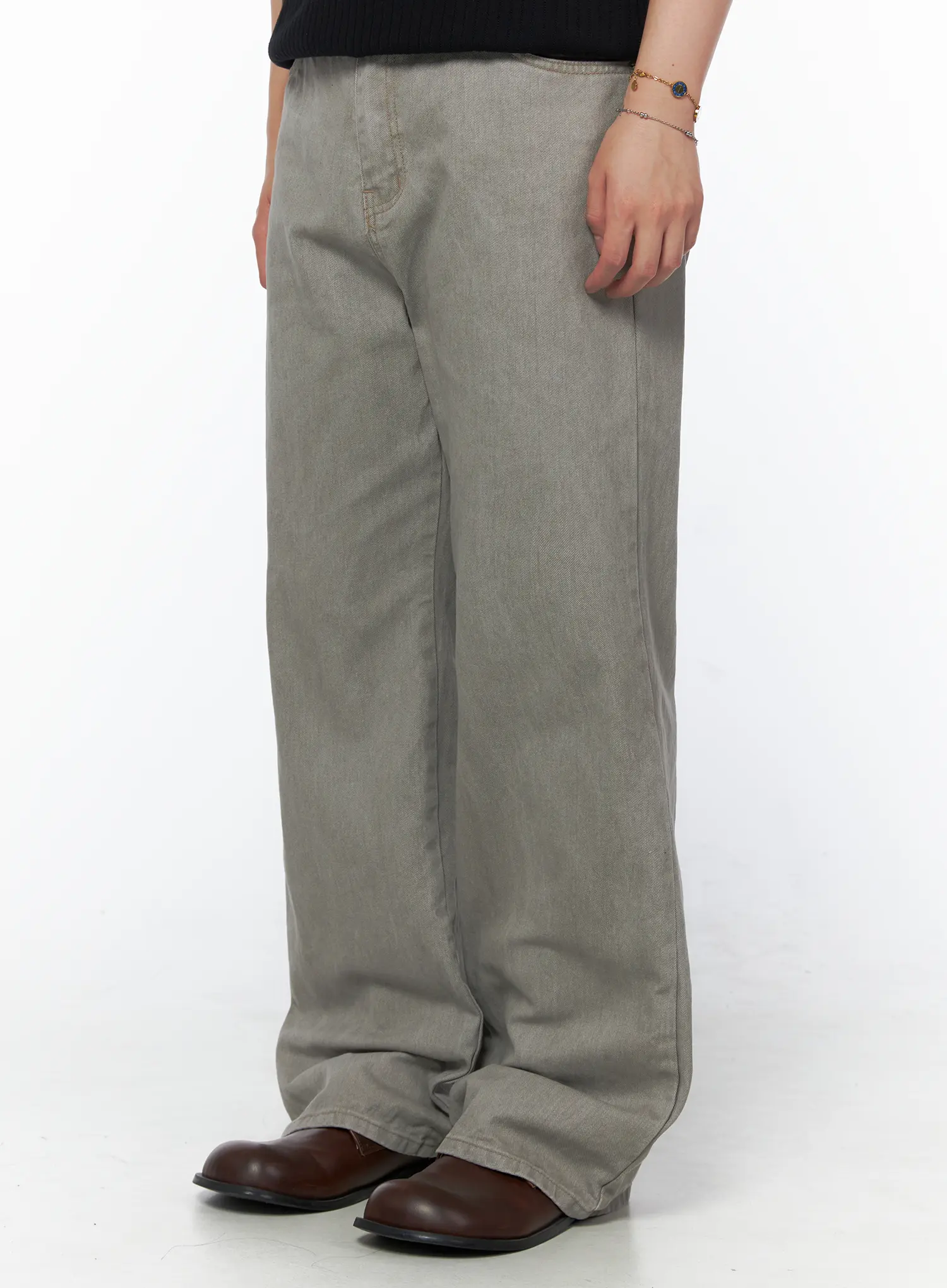 Men's Relaxed Fit Pants (Light Gray) IU523 - Image 2