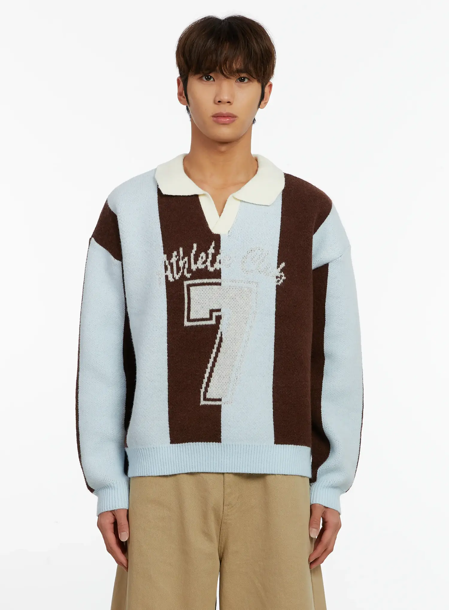 Men's Retro Athletic Club Knit Sweater ID523 - Image 12