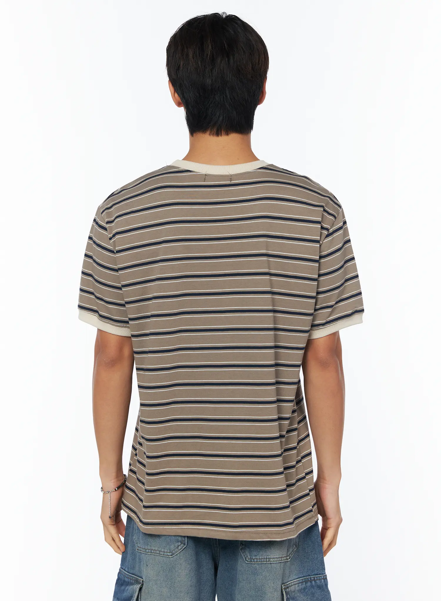 Men's Retro Striped T-Shirt IU503 - Image 6