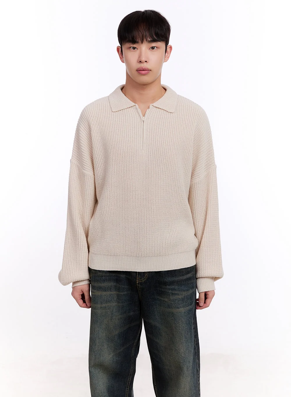 Men's Ribbed Half-Zip Sweater IM512