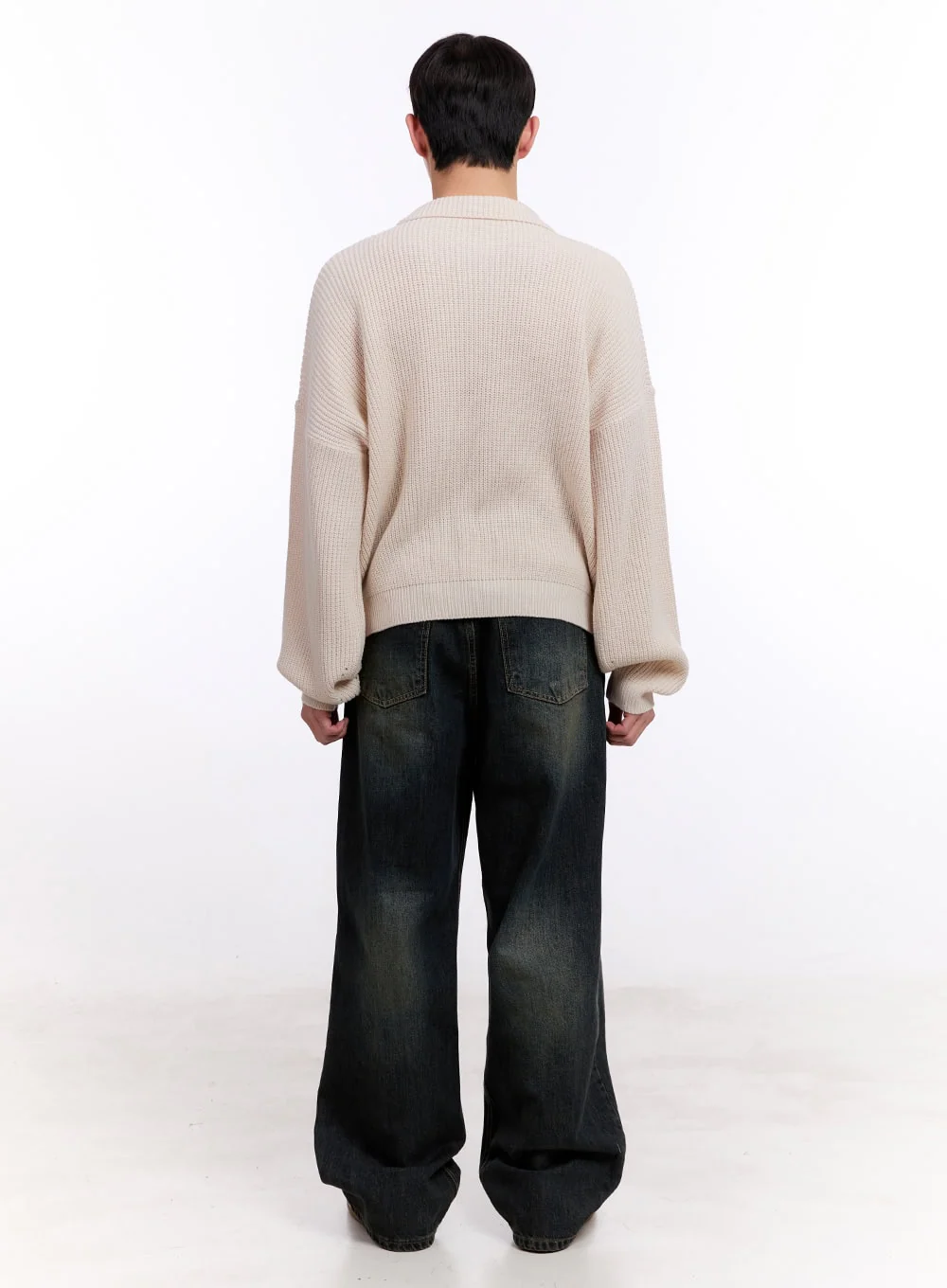 Men's Ribbed Half-Zip Sweater IM512 - Image 12