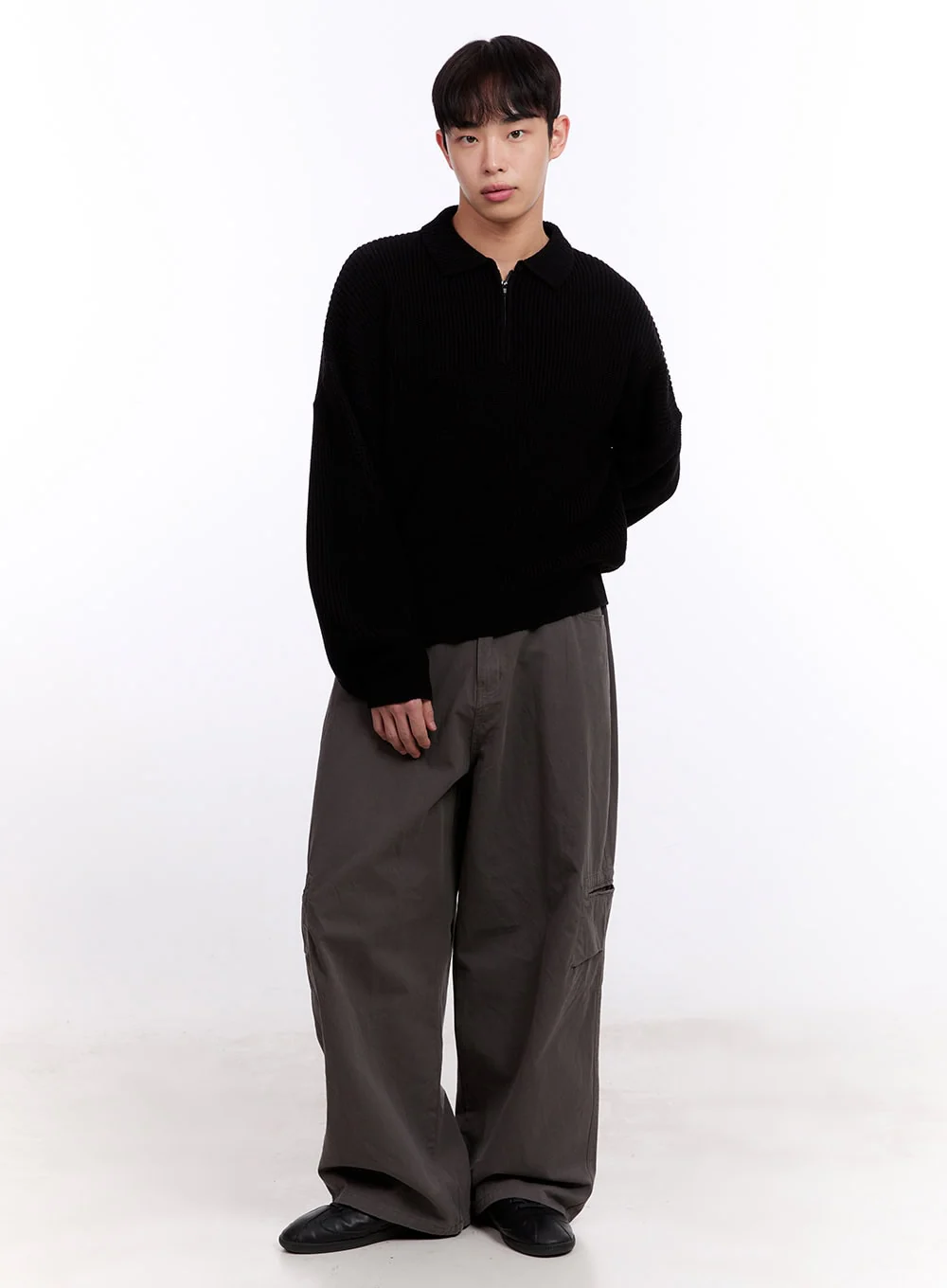 Men's Ribbed Half-Zip Sweater IM512 - Image 15