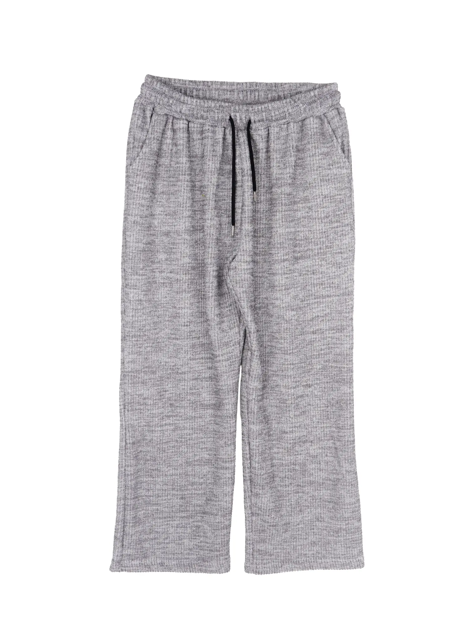 Men's Ribbed Wide-Leg Sweatpants (Gray) IA517 - Image 7