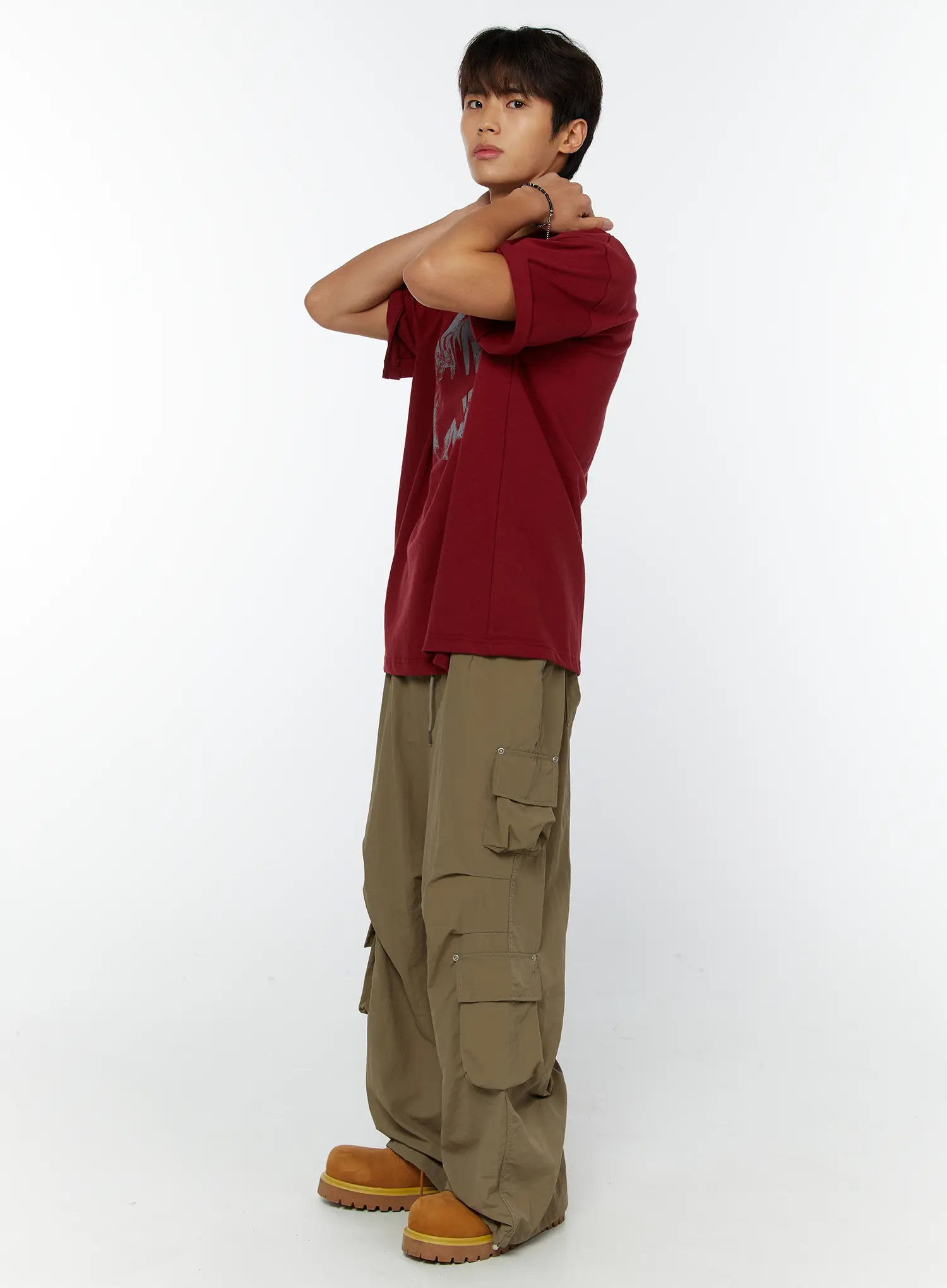 Men's Rivet String Cargo Pants IY508 - Image 12