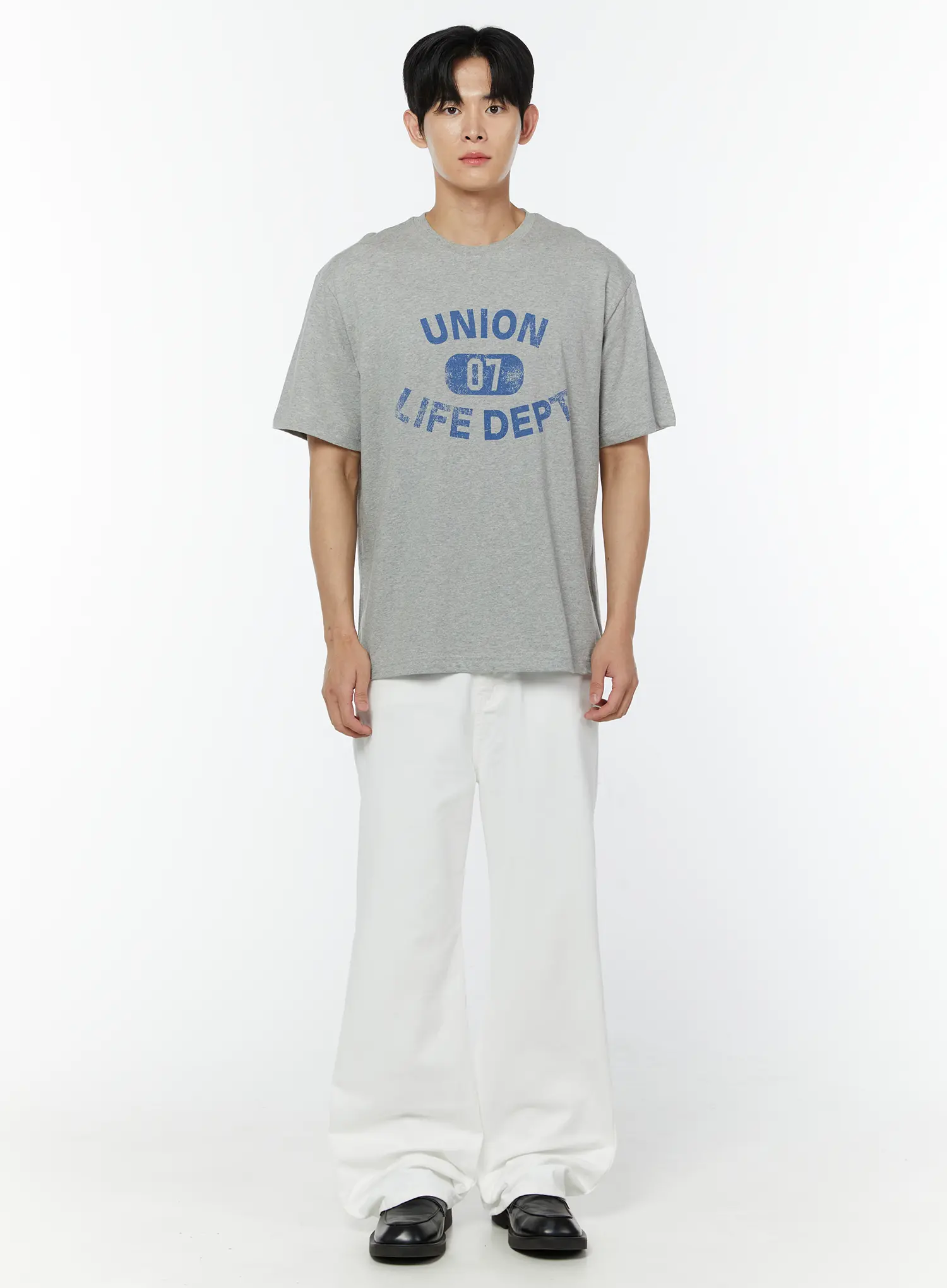 Men's Semi Wide Pants (White) IU504 - Image 5