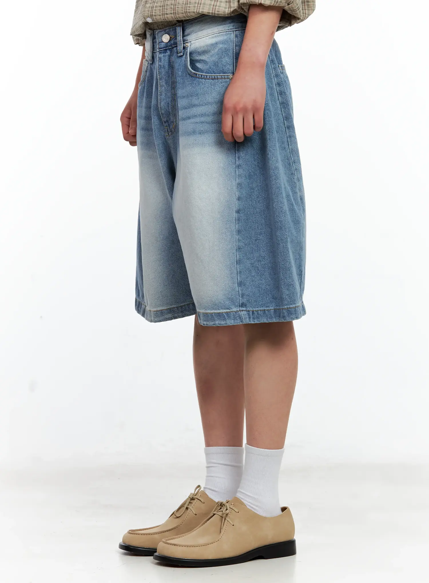 Men's Side-Drape Denim Jorts IL514 - Image 6
