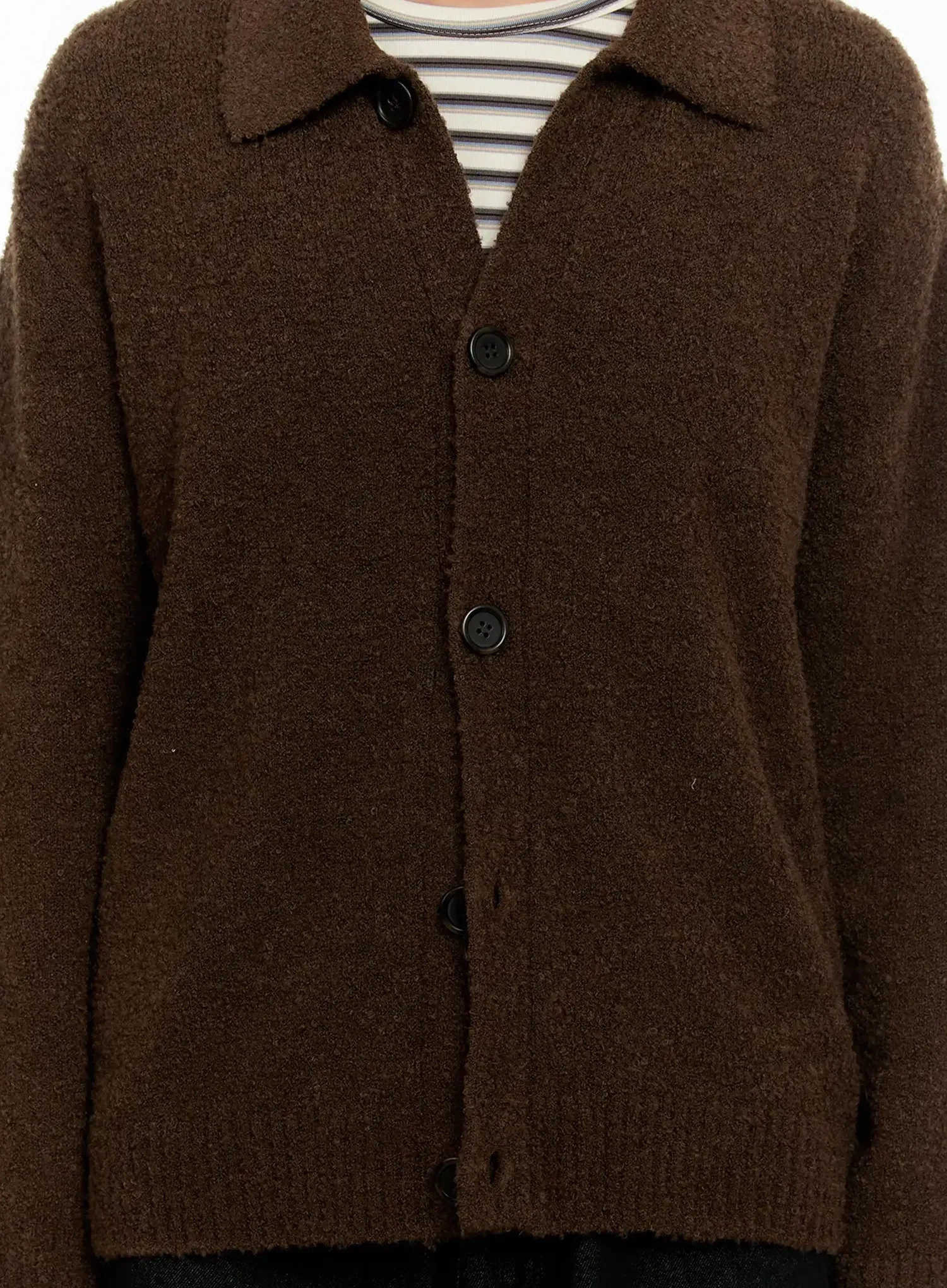 Men's Simple Wool Collar Cardigan IN525 - Image 3
