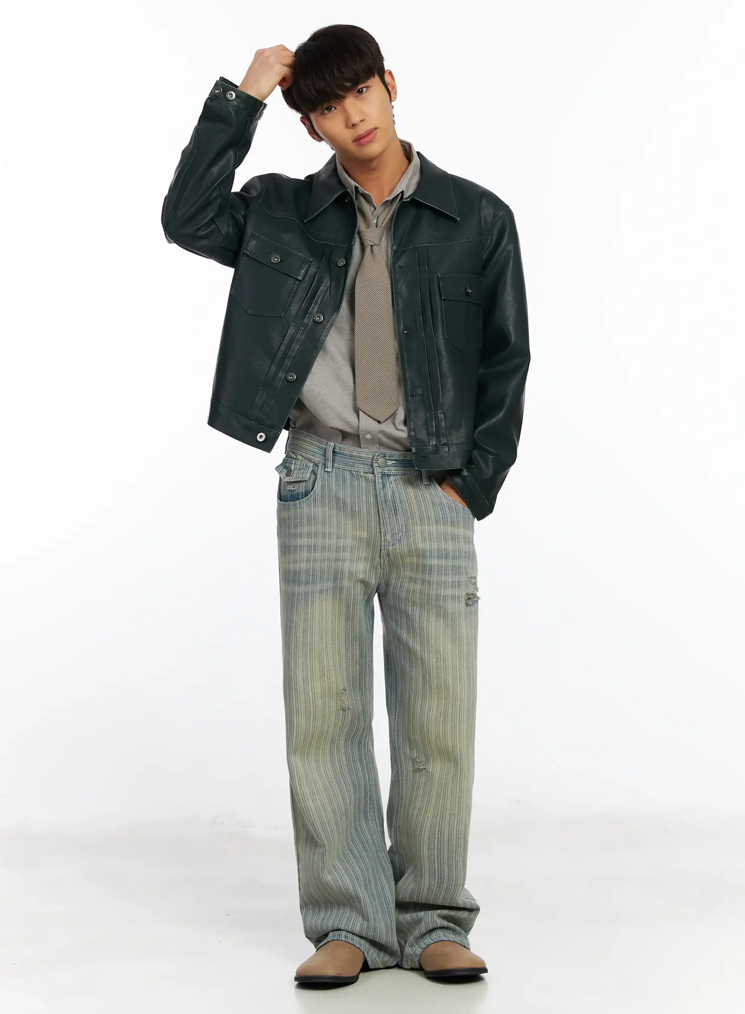 Men's Small Check Tie IF504 - Image 4