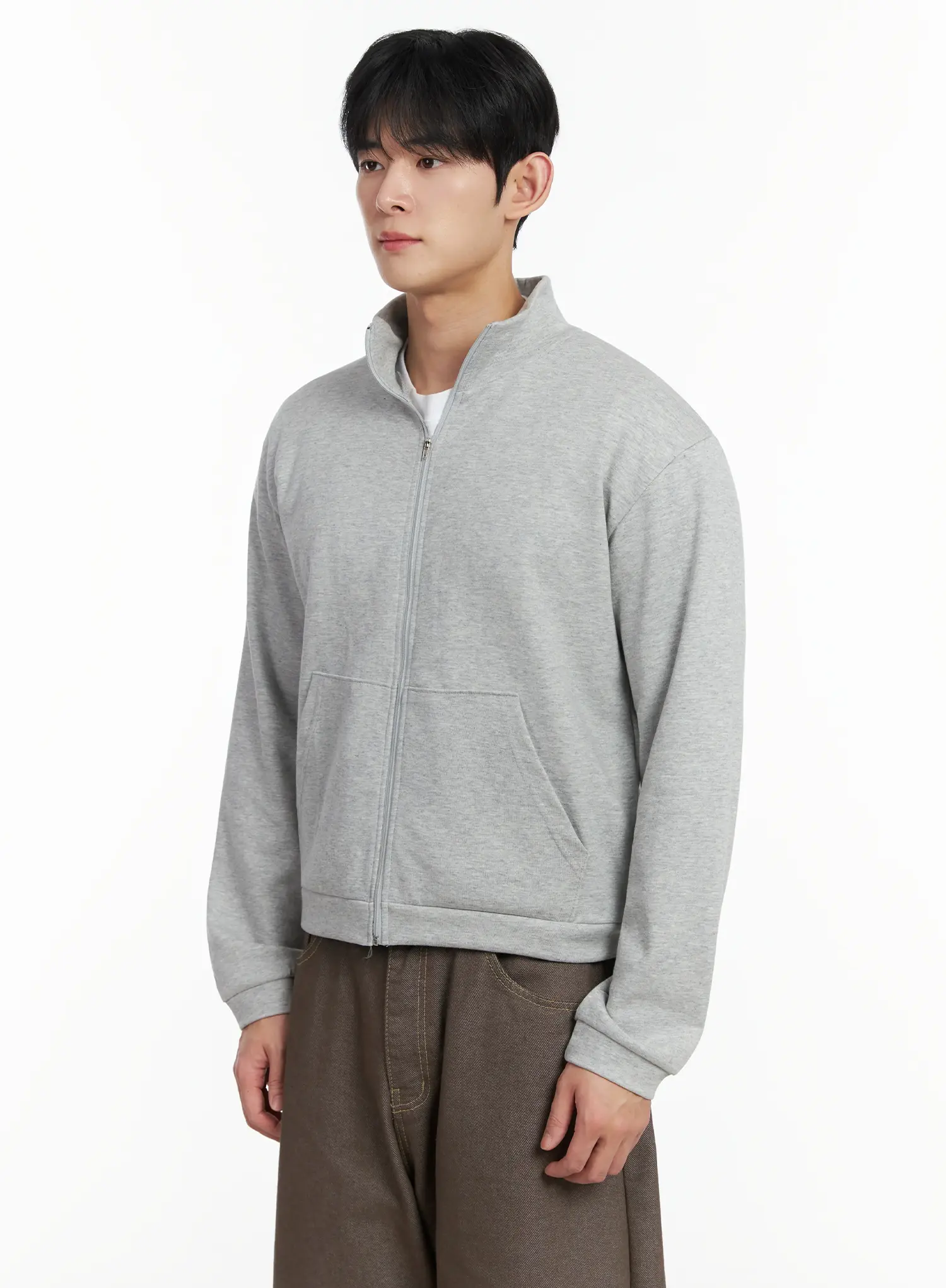 Men's Soft Basic Collared Zip-Up Jacket IF516 - Image 6