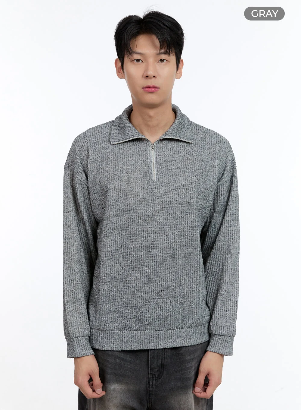 Men's Soft Cable Knit Zip-Up Pullover IG427 - Image 11