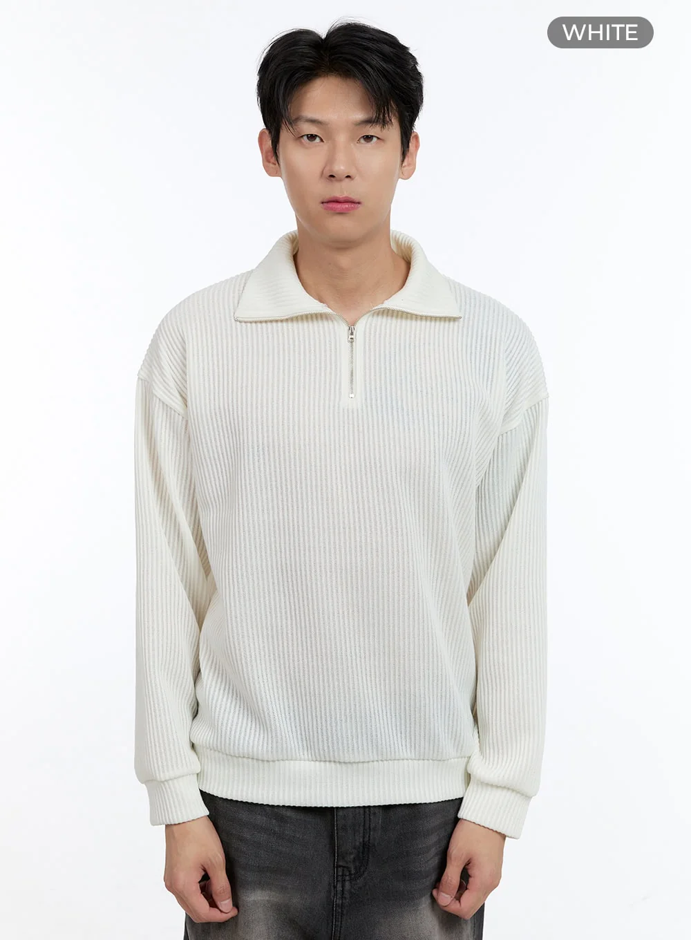 Men's Soft Cable Knit Zip-Up Pullover IG427 - Image 9