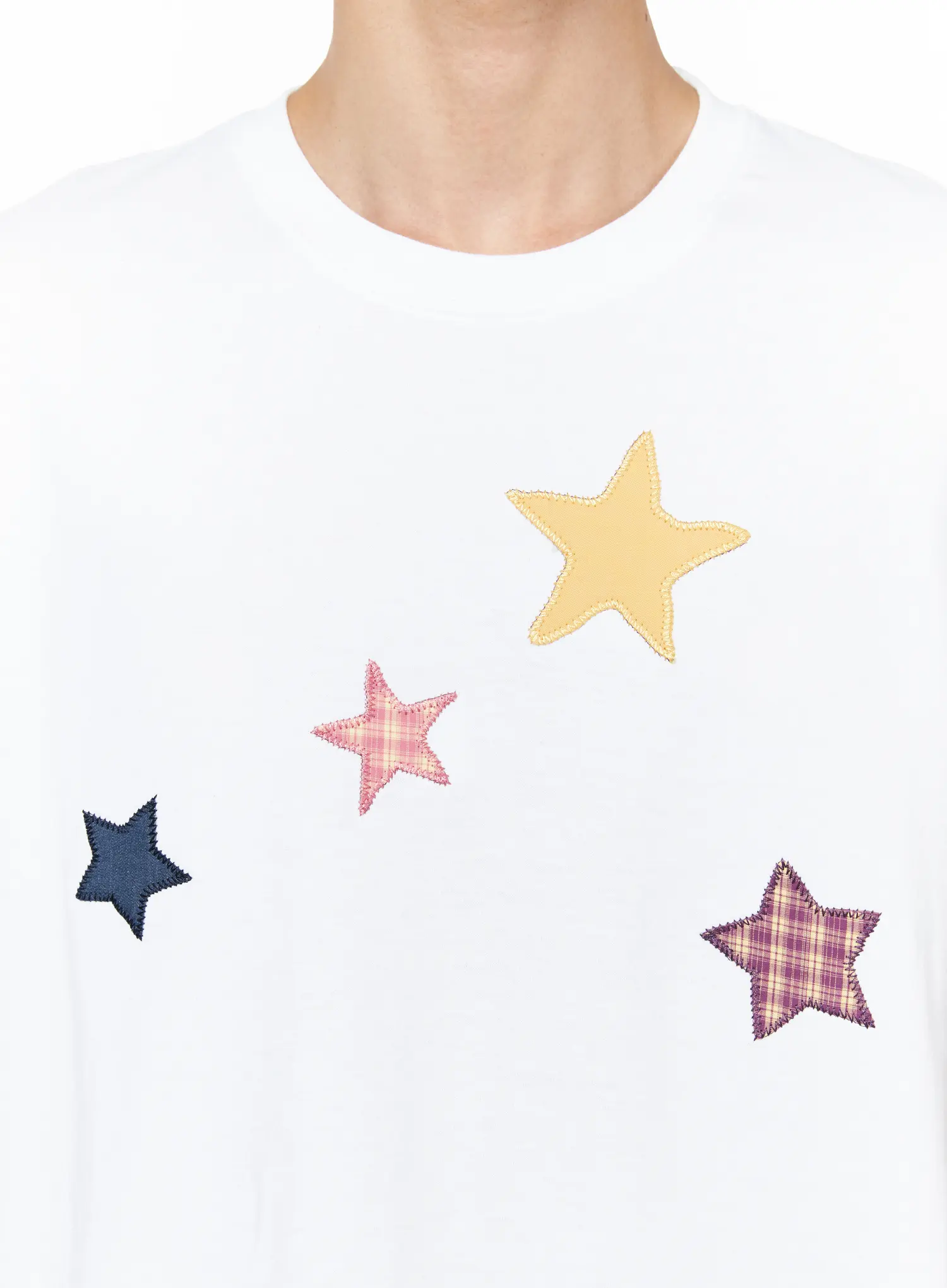 Men's Star Embroidered Basic Tee IU510 - Image 10