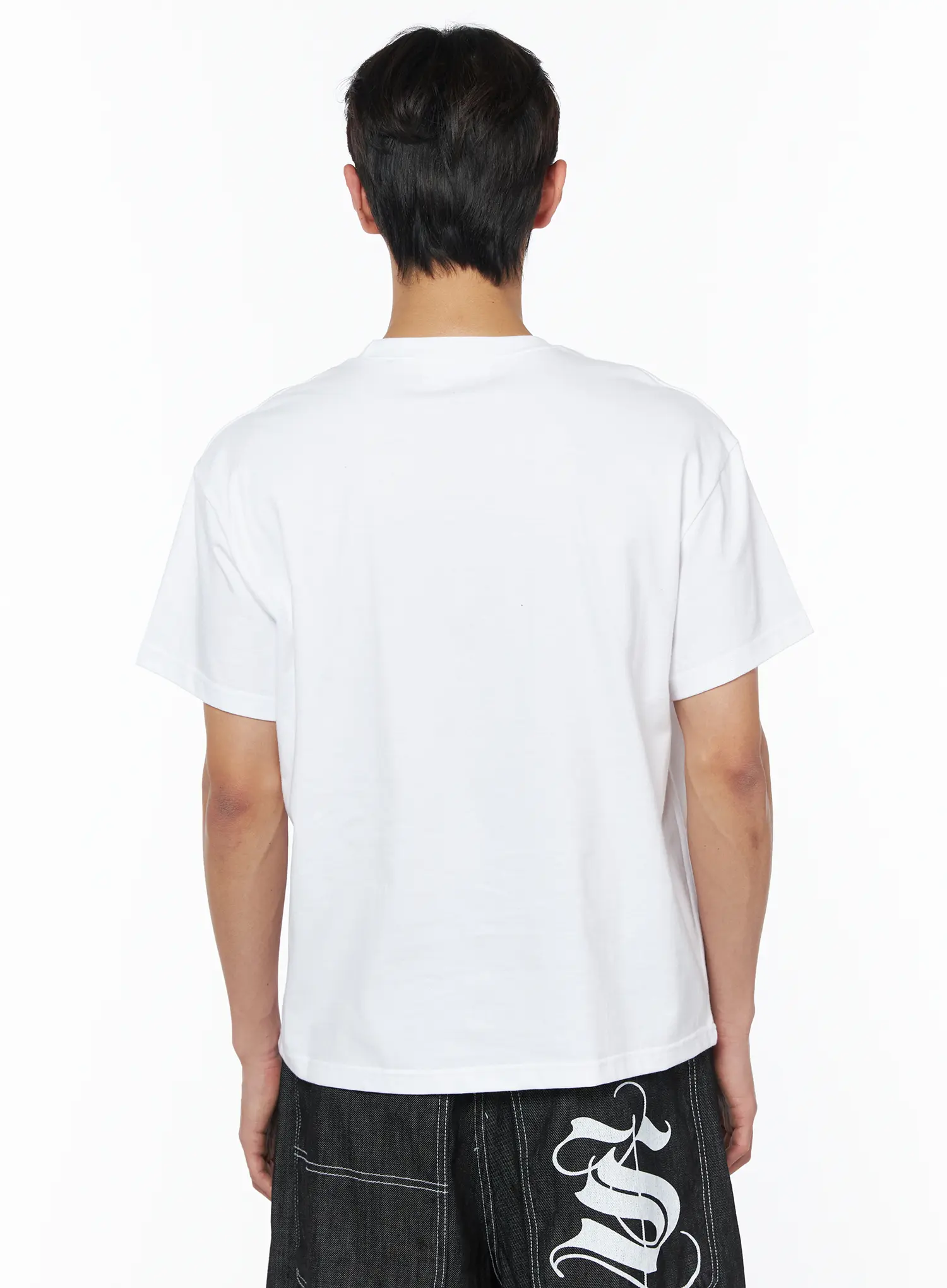 Men's Star Embroidered Basic Tee IU510 - Image 5