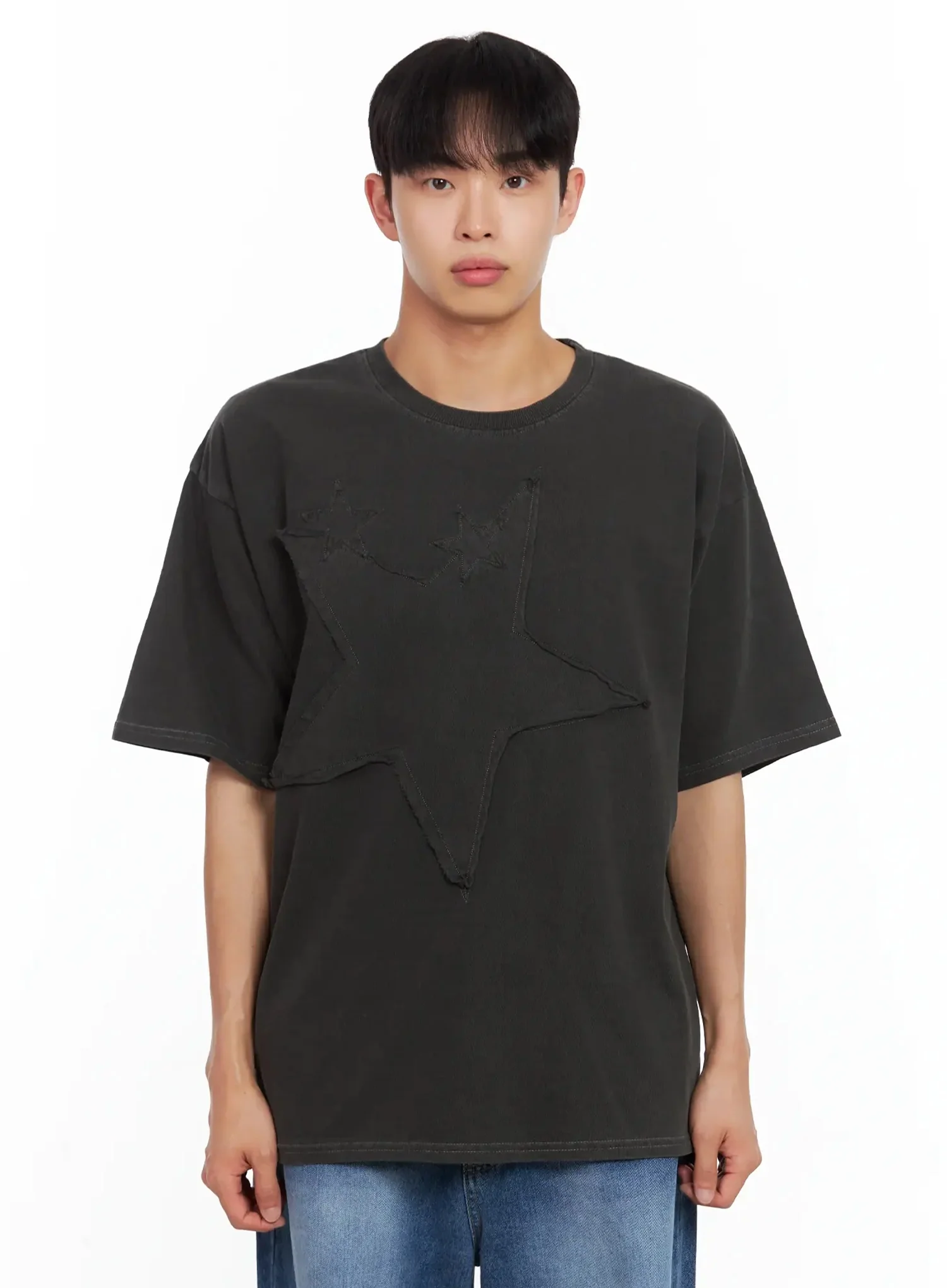 Men's Star Patch T-Shirt IL516 - Image 16