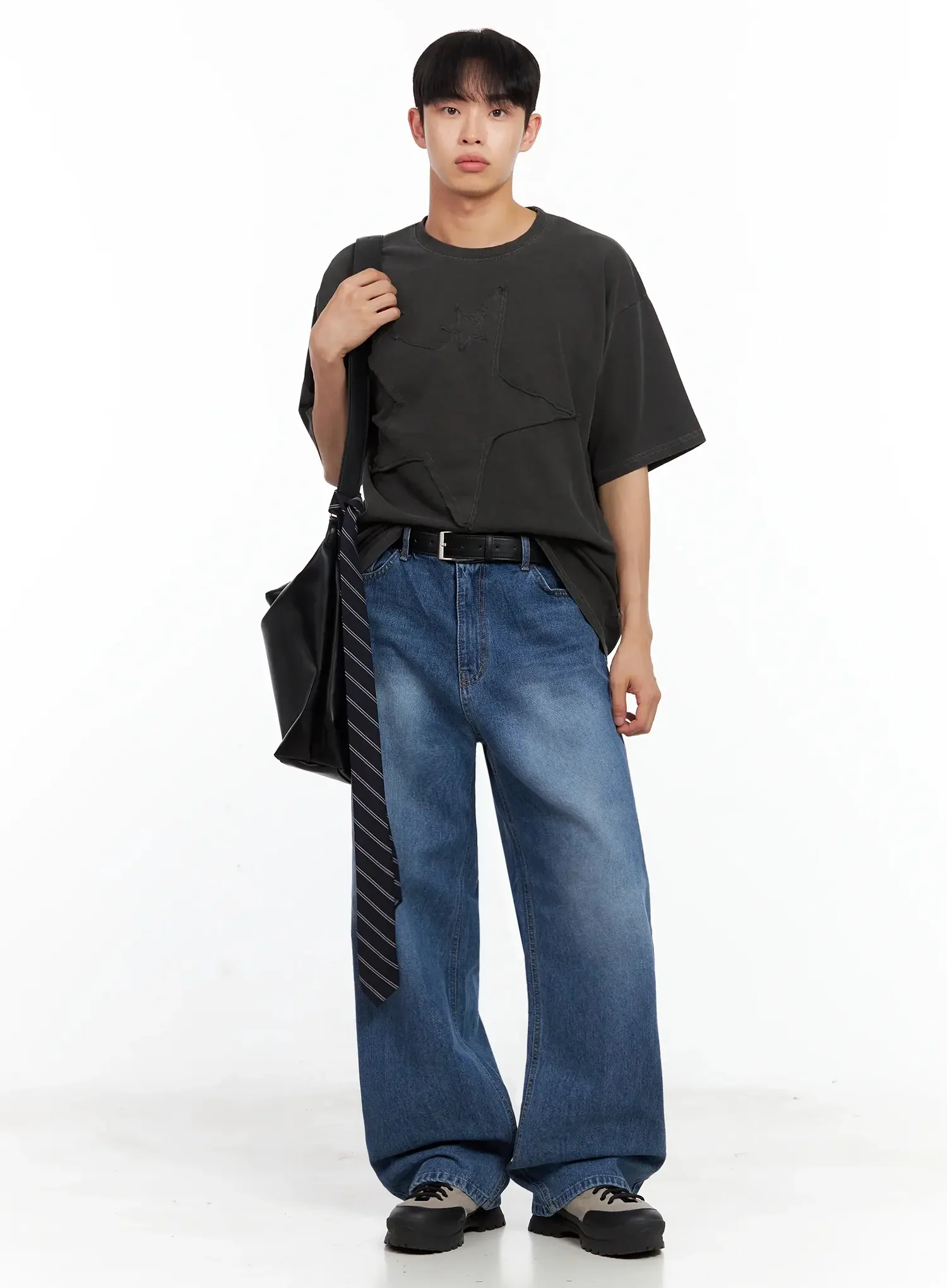 Men's Star Patch T-Shirt IL516 - Image 2
