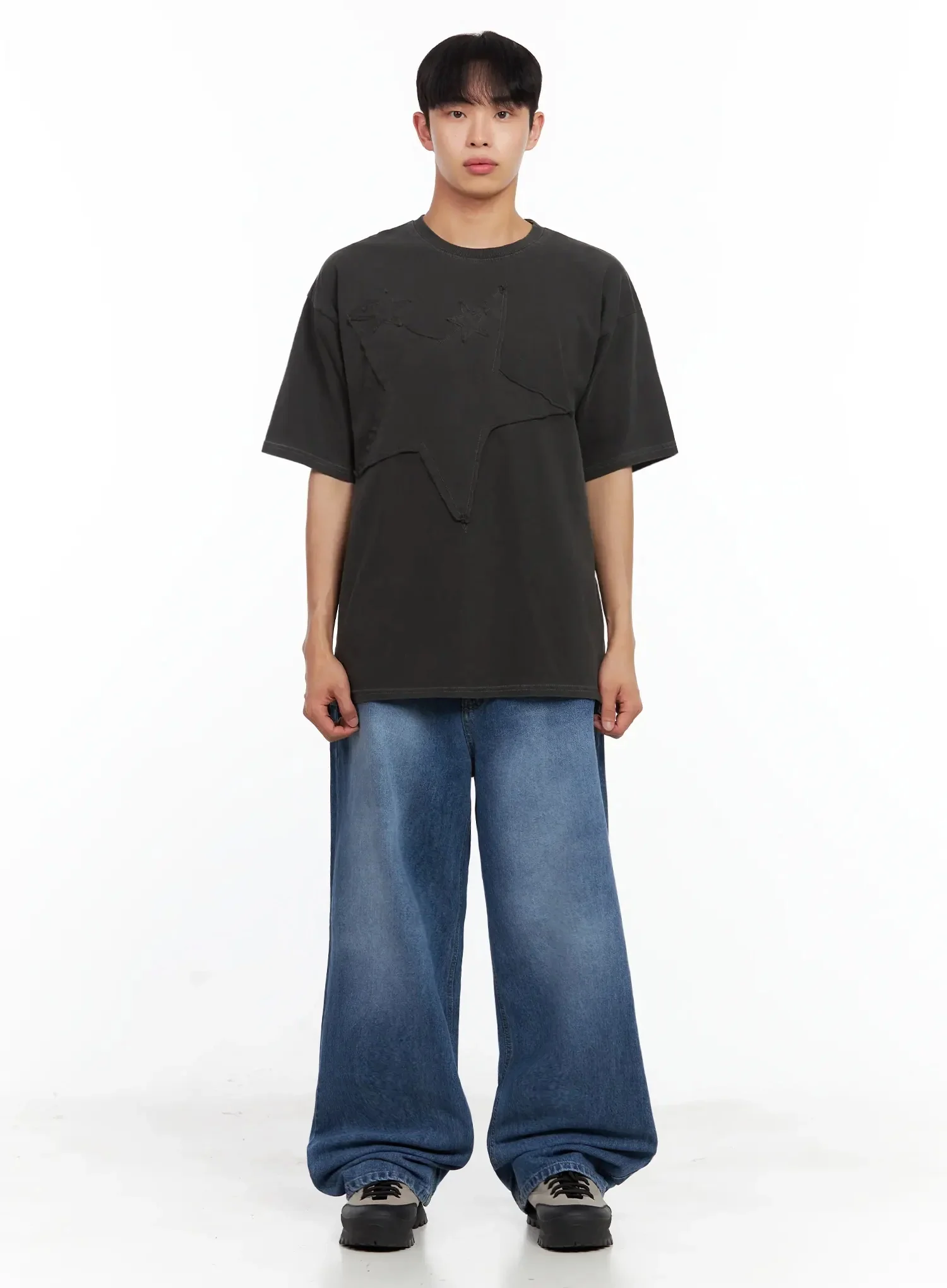 Men's Star Patch T-Shirt IL516 - Image 4