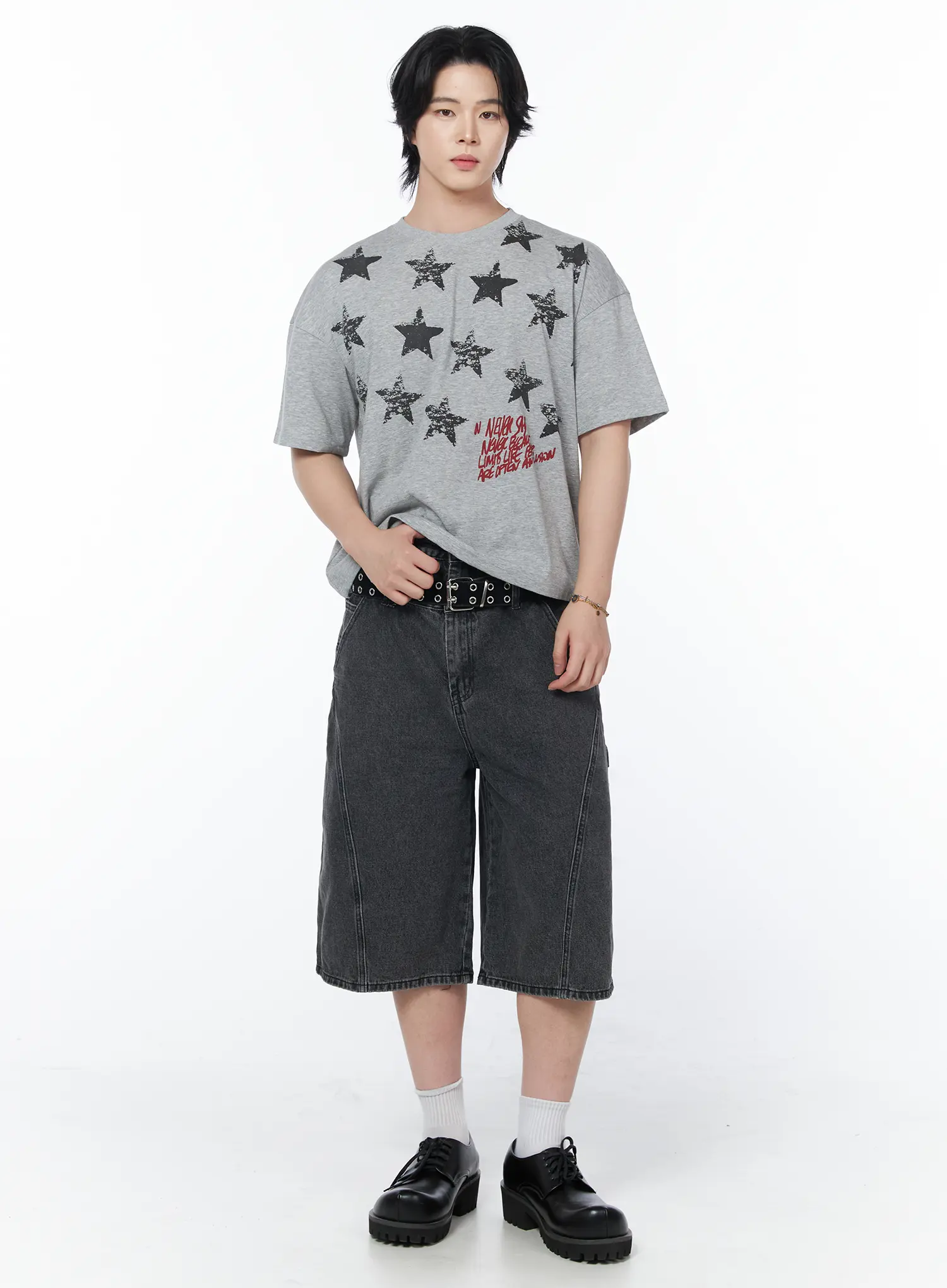 Men's Star Print Graphic T-Shirt IY525 - Image 2