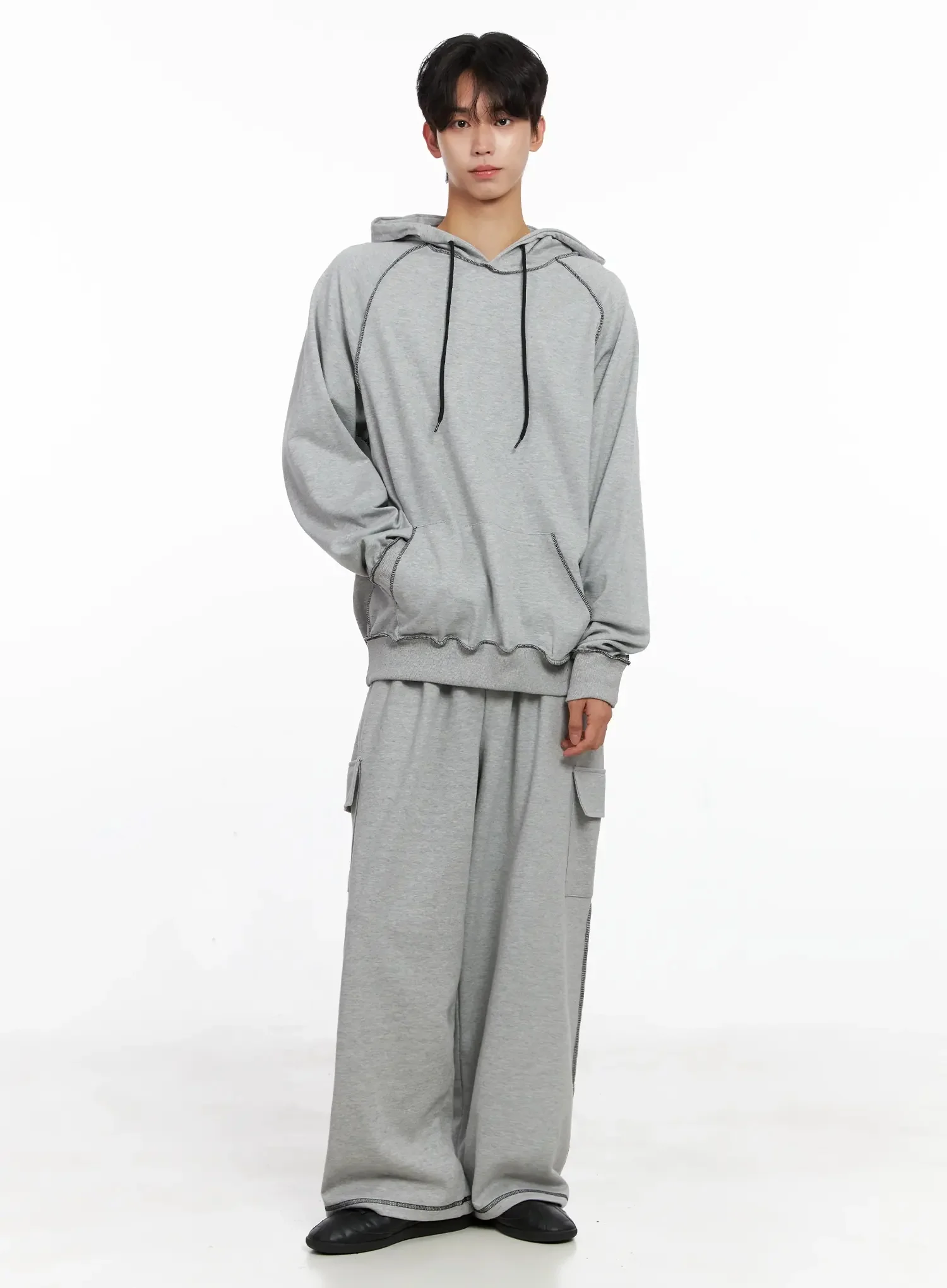 Men's Stitch Oversized Hoodie IO516 - Image 13