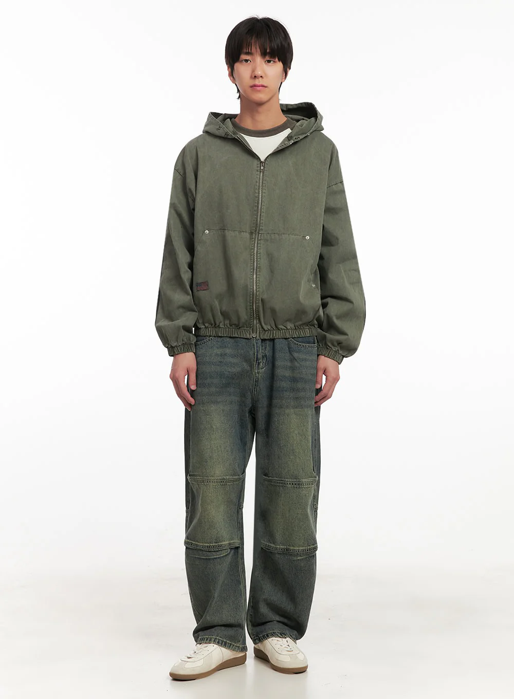 Men's Stitched Wide-Leg Jeans IA511 - Image 3