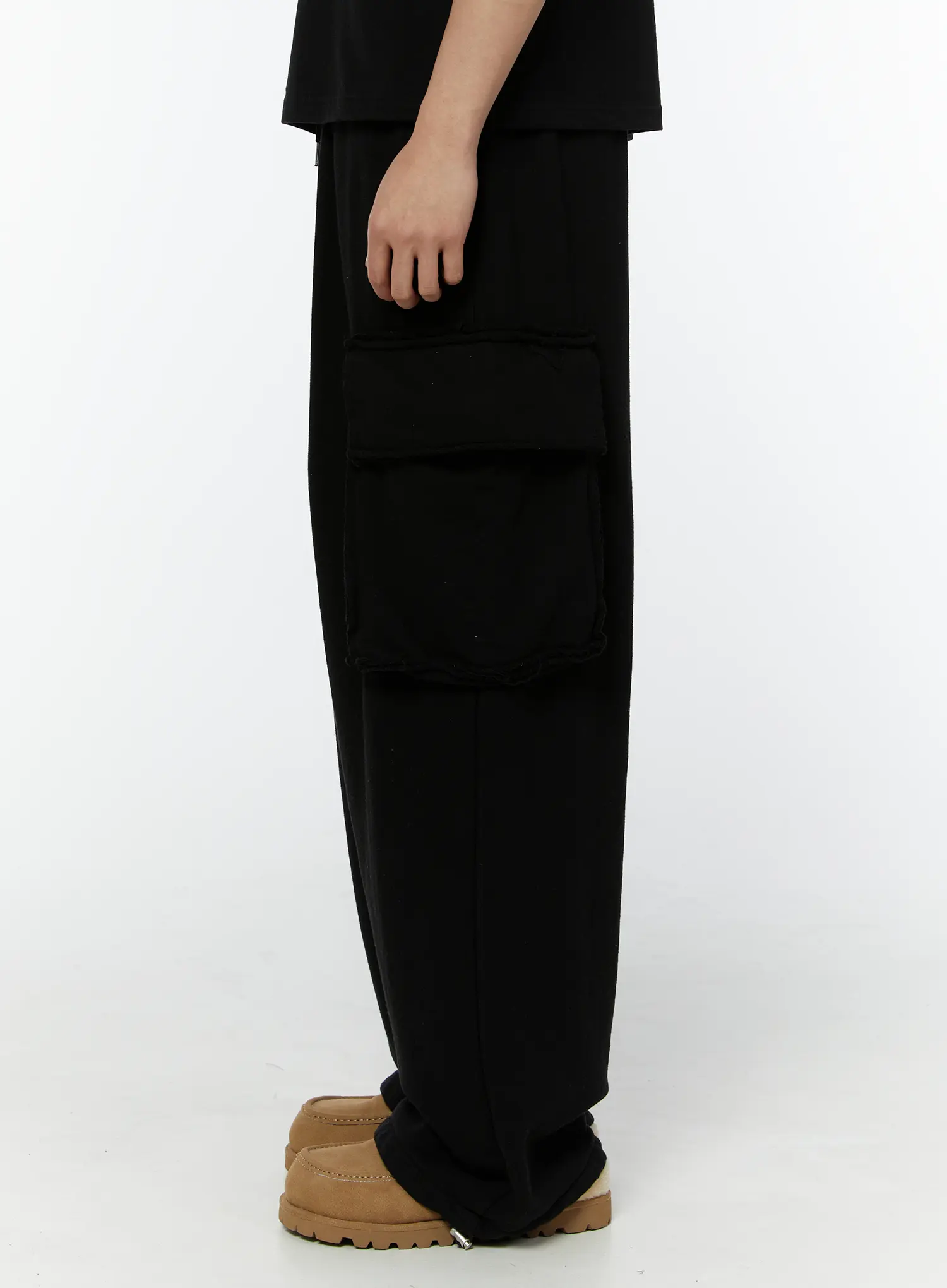 Men's String Baggy Sweatpants (Black) IU508 - Image 5