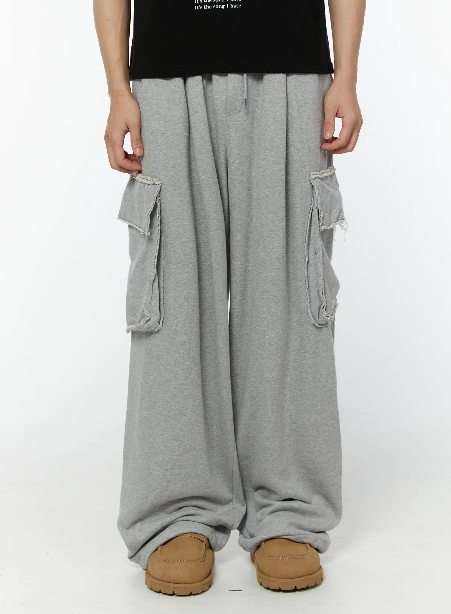 Men's String Baggy Sweatpants (Gray) IU508