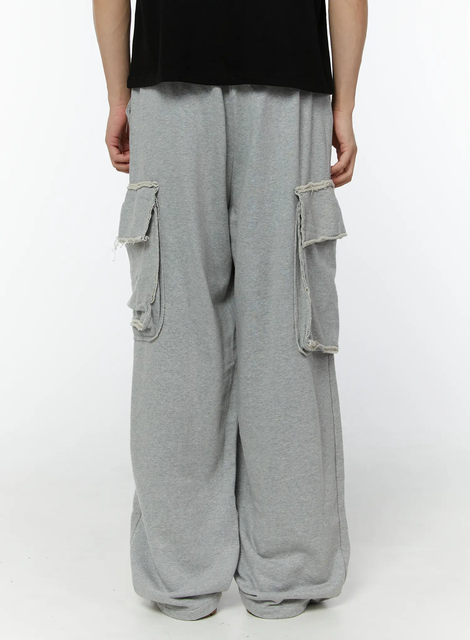 Men's String Baggy Sweatpants (Gray) IU508 - Image 7