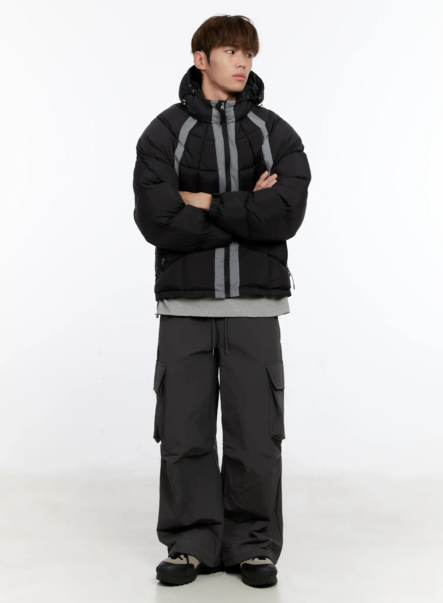Men's String Wide Cargo Pants IN512 - Image 11