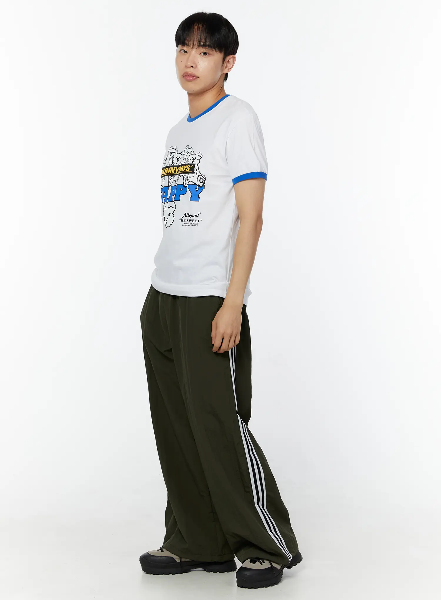 Men's Stripe Track Pants (Dark Green) IU518 - Image 11
