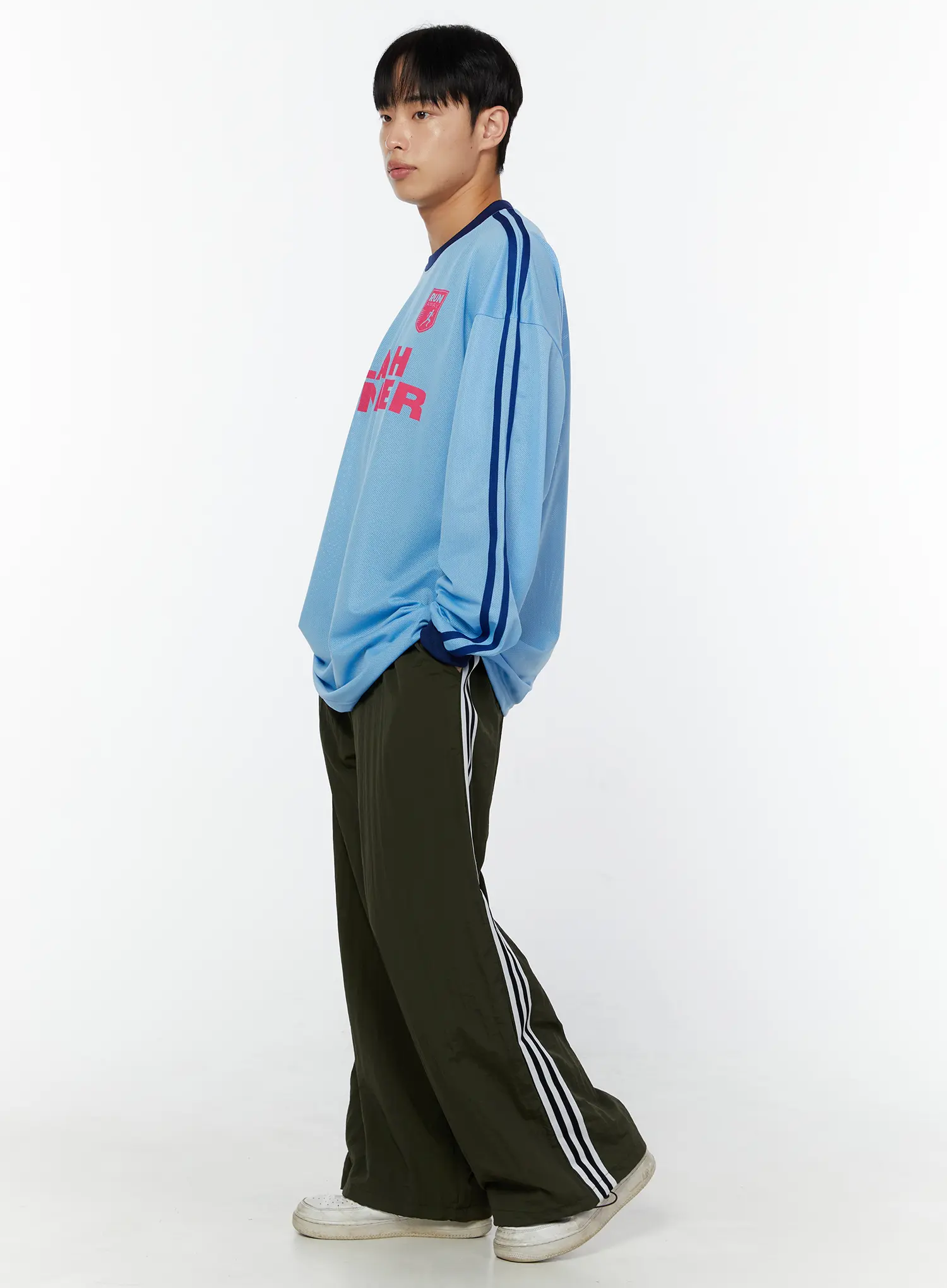 Men's Stripe Track Pants (Dark Green) IU518 - Image 3