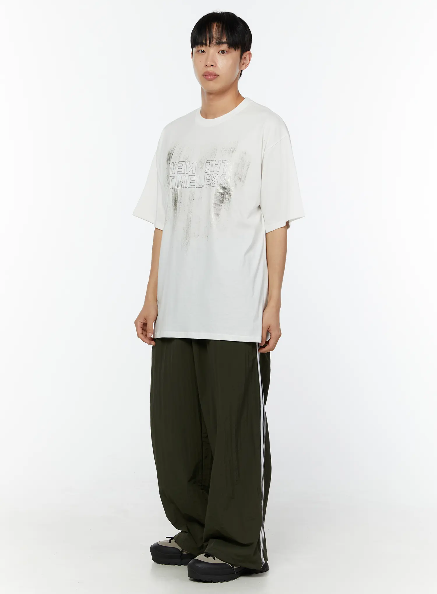 Men's Stripe Track Pants (Dark Green) IU518 - Image 4