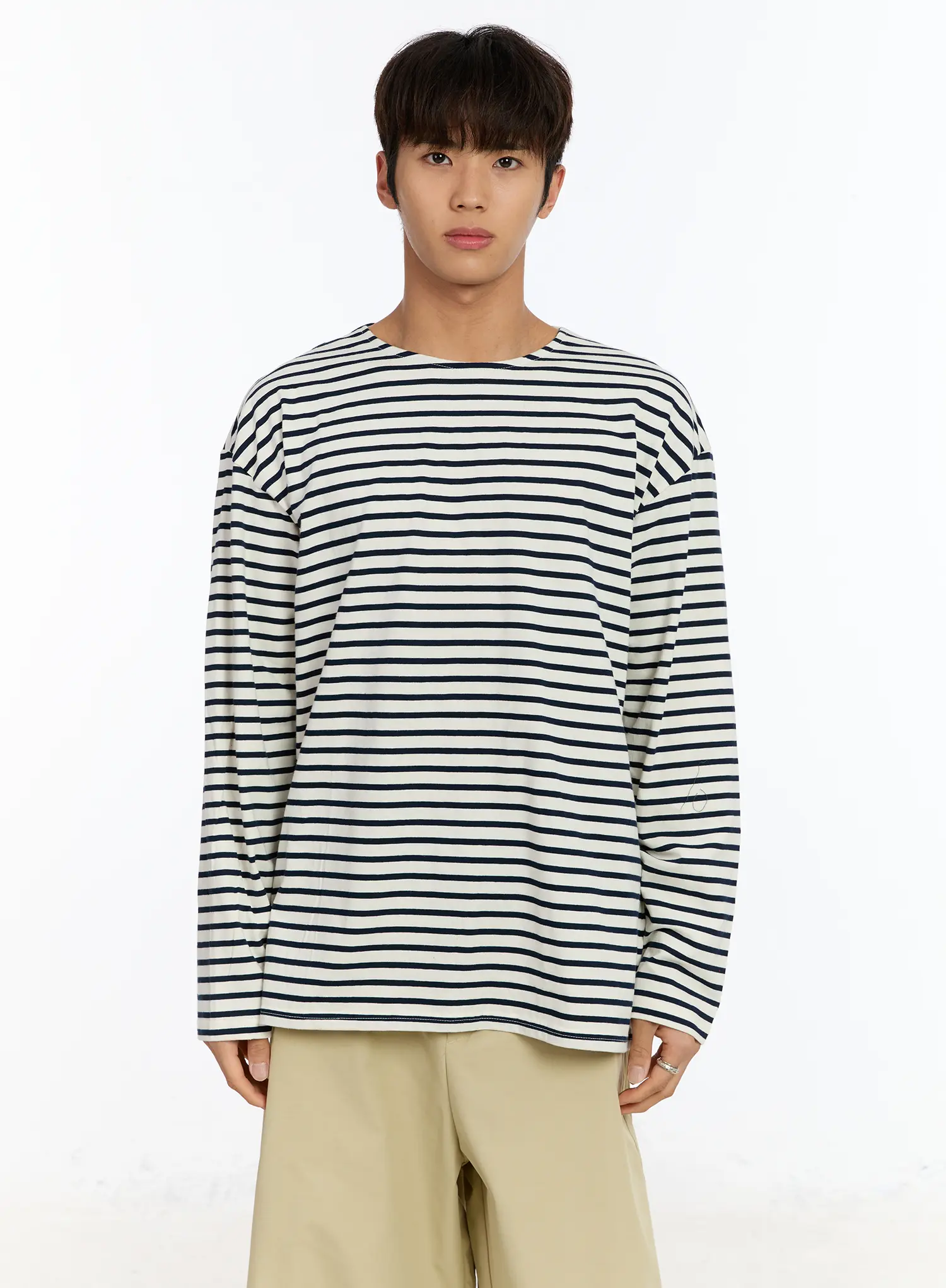Men's Striped Boat Neck Long Sleeve Tee IM530 - Image 12