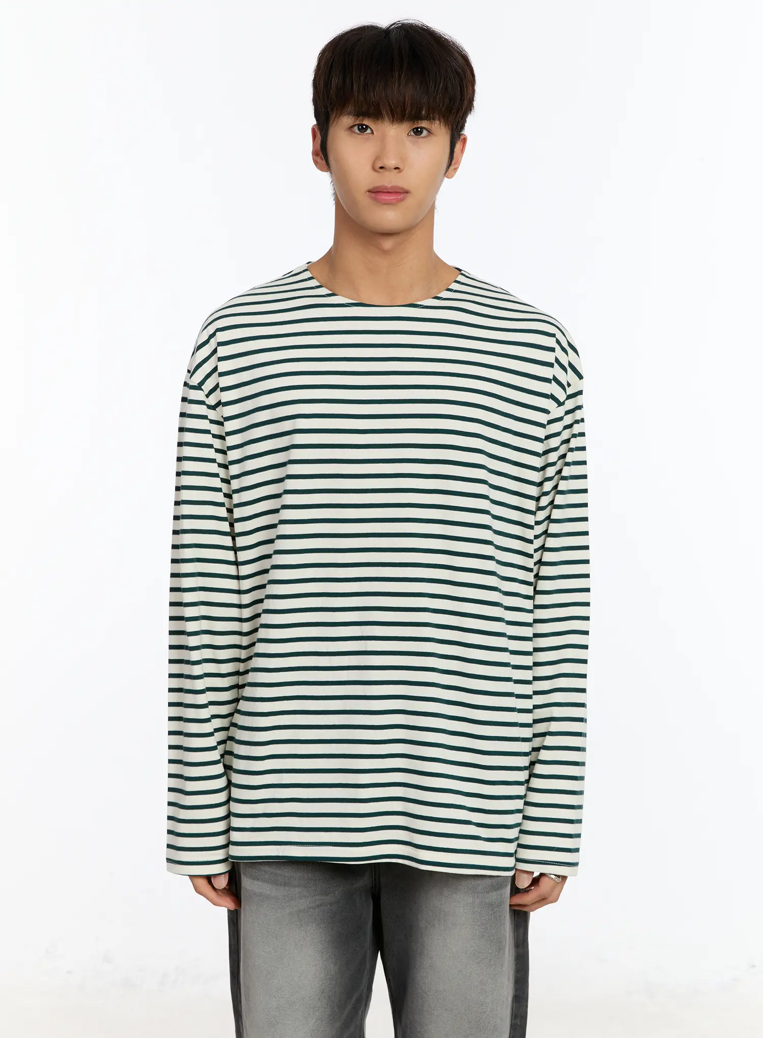 Men's Striped Boat Neck Long Sleeve Tee IM530 - Image 14