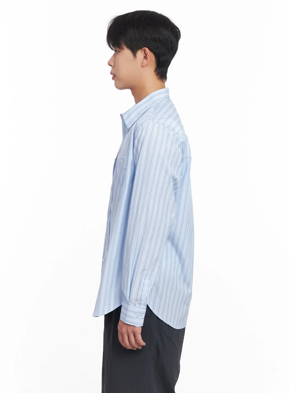 Men's Striped Collared Shirt IY522 - Image 6