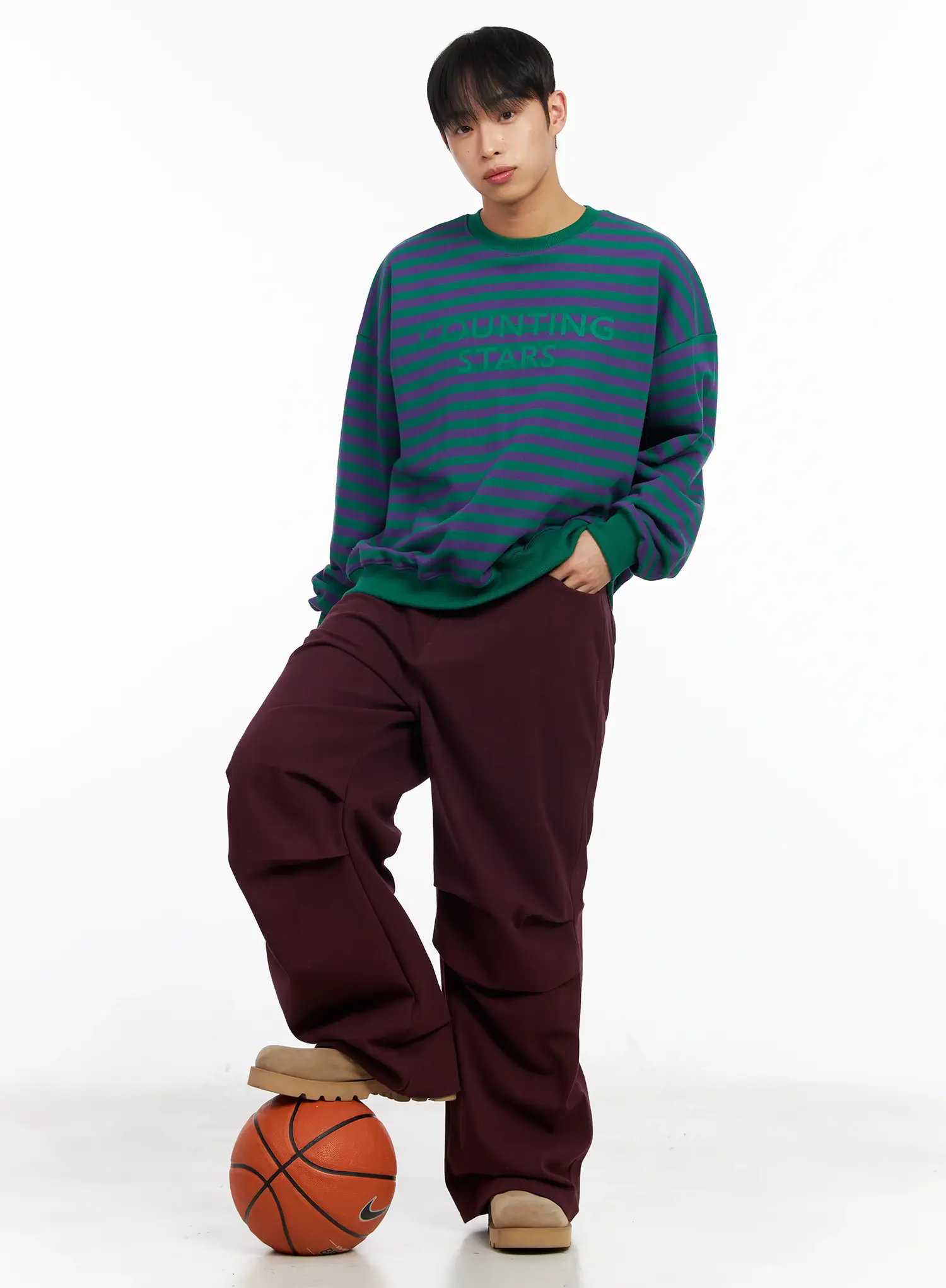 Men's Striped Crewneck Sweatshirt IM516 - Image 7