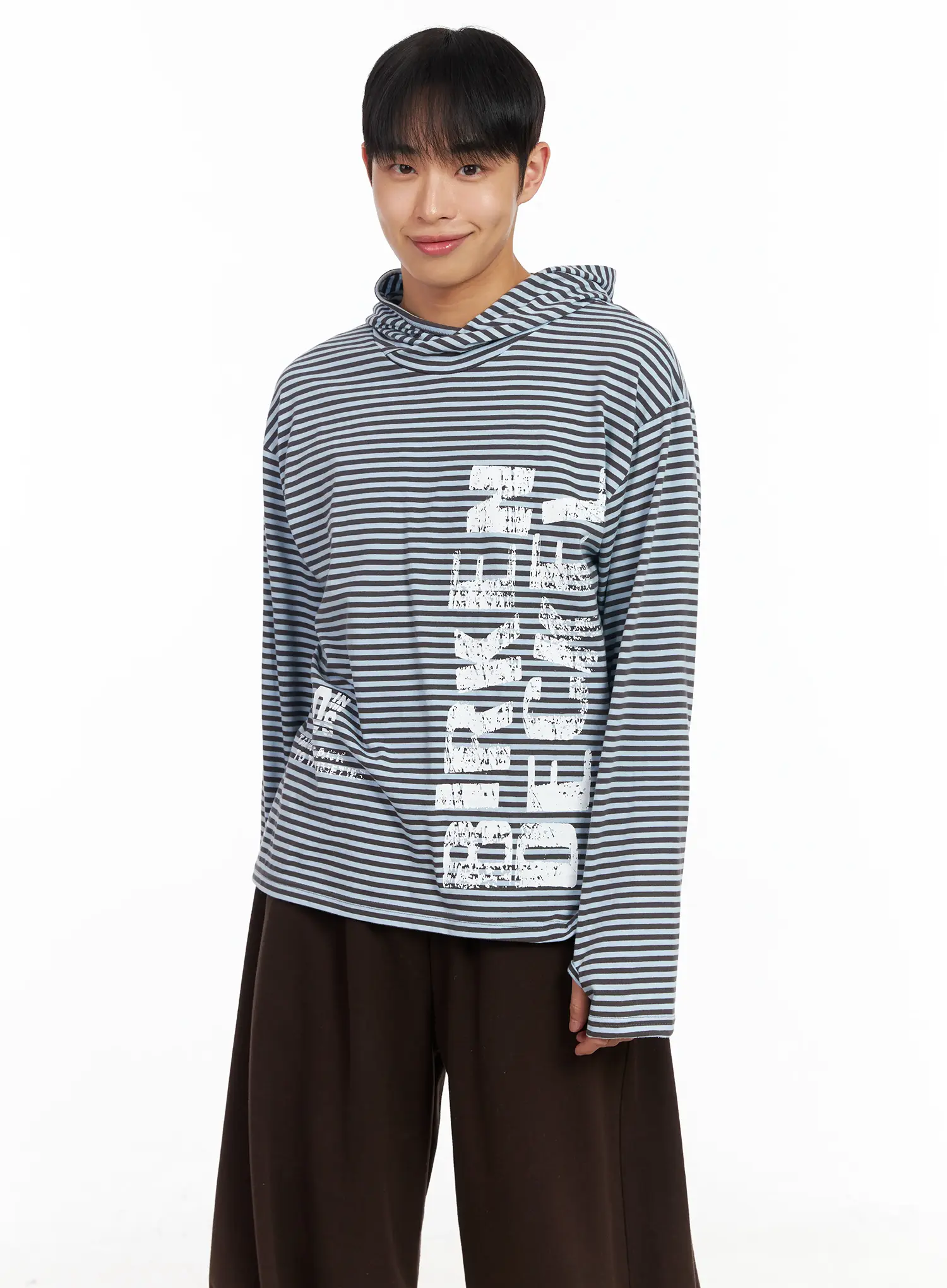 Men's Striped Graphic Hoodie IM516 - Image 7