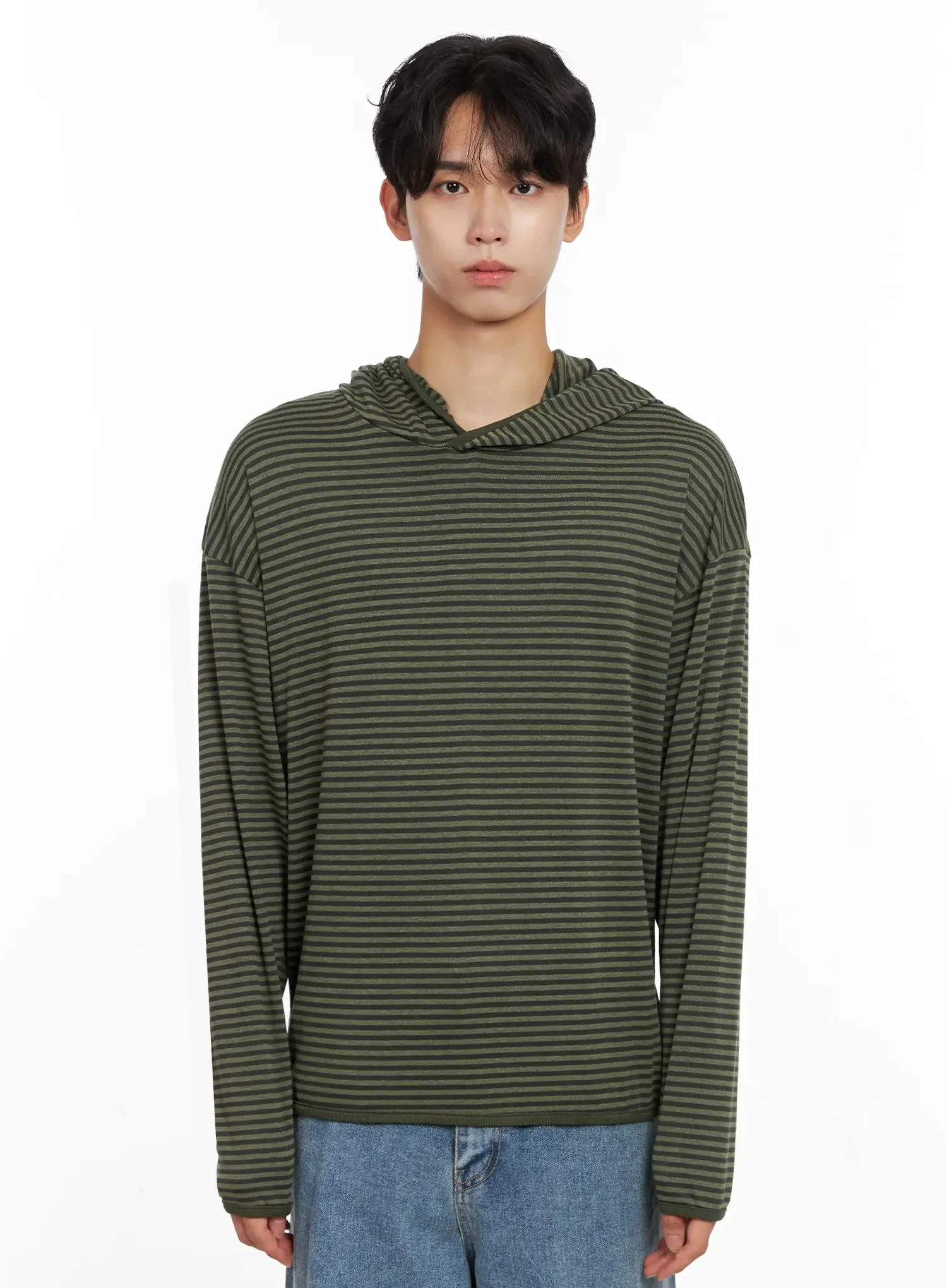 Men's Striped Hooded Long Sleeve IO517 - Image 18
