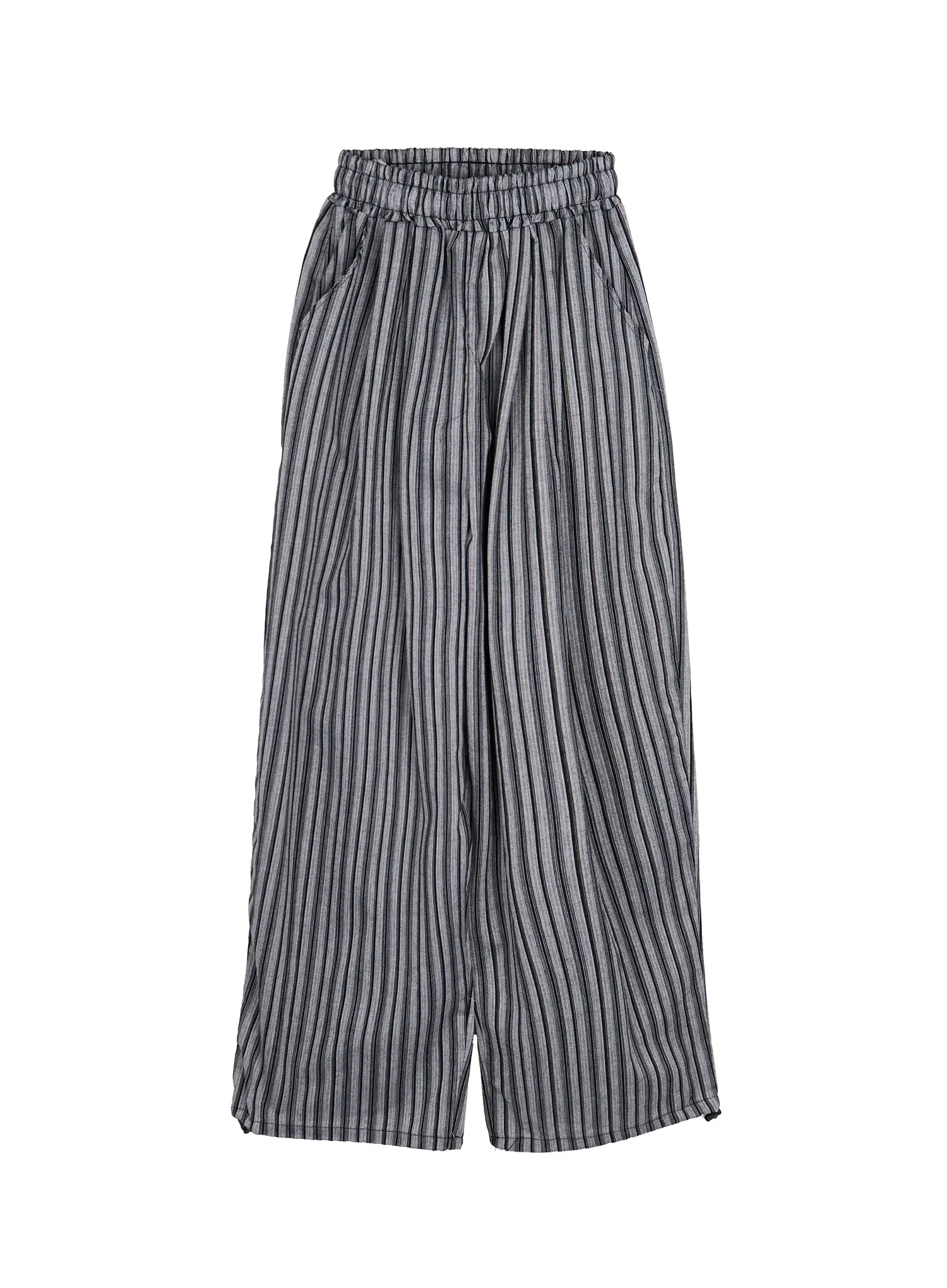 Men's Striped Linen Balloon Fit Pants (Black) IU504 - Image 9