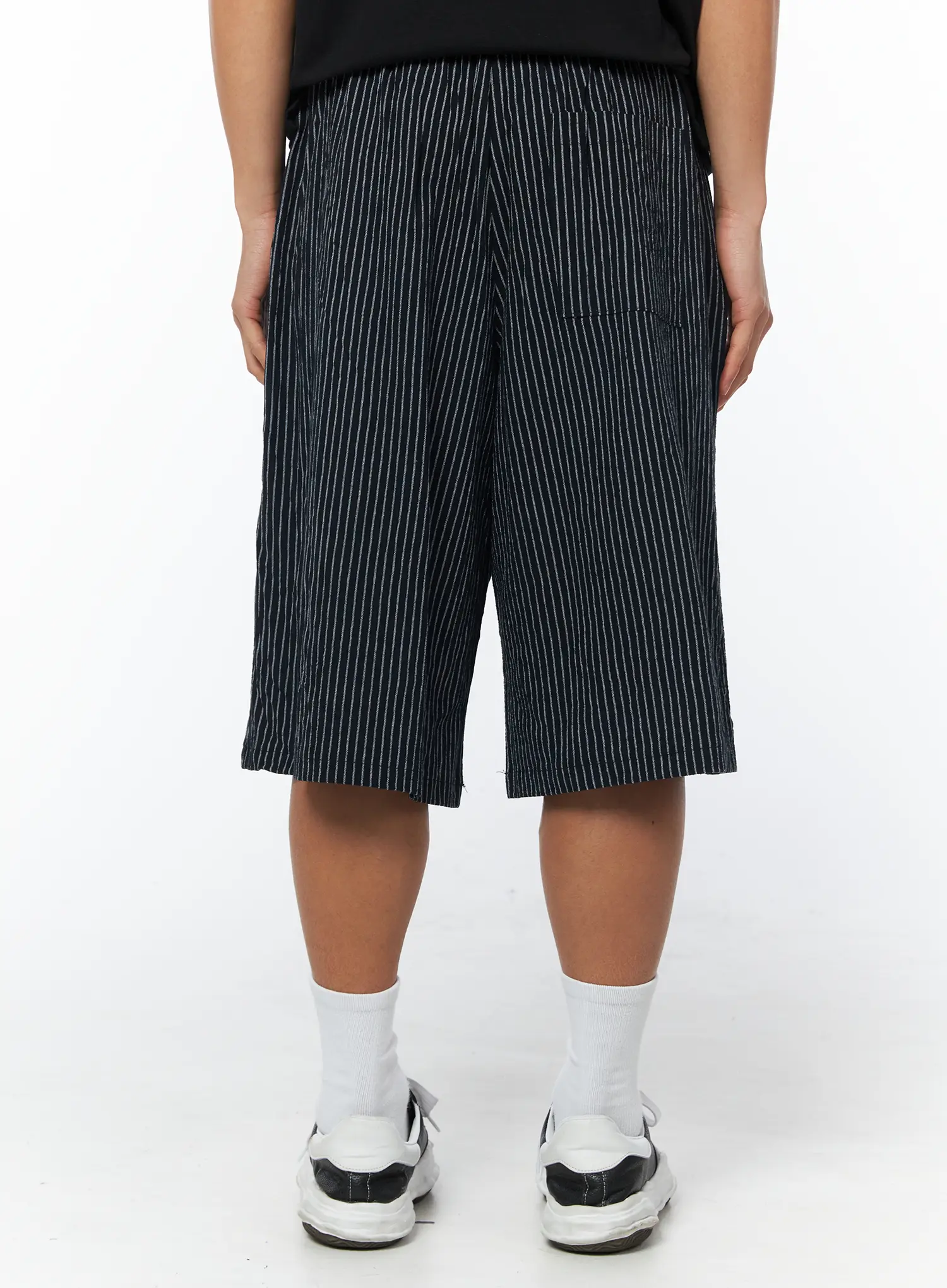 Men's Striped Linen Bermuda Shorts IU503 - Image 5