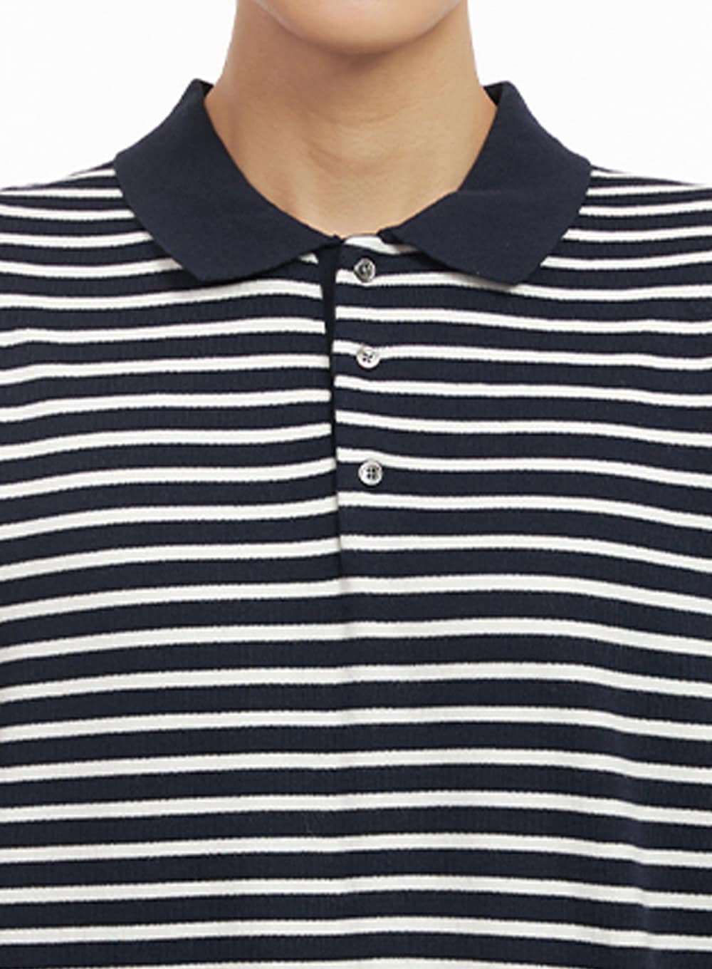 Men's Striped Long Sleeve Polo IJ517 - Image 3