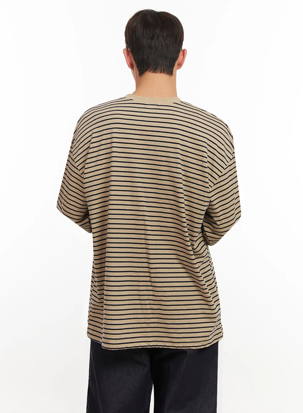 Men's Striped Oversized T-Shirt IF517 - Image 5