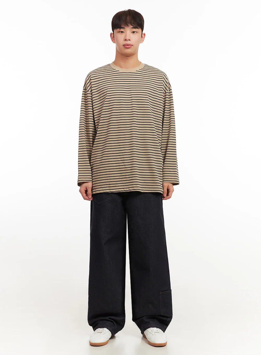 Men's Striped Oversized T-Shirt IF517 - Image 7