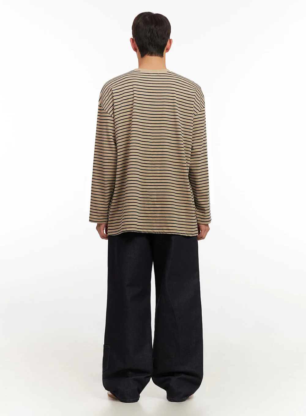 Men's Striped Oversized T-Shirt IF517 - Image 9