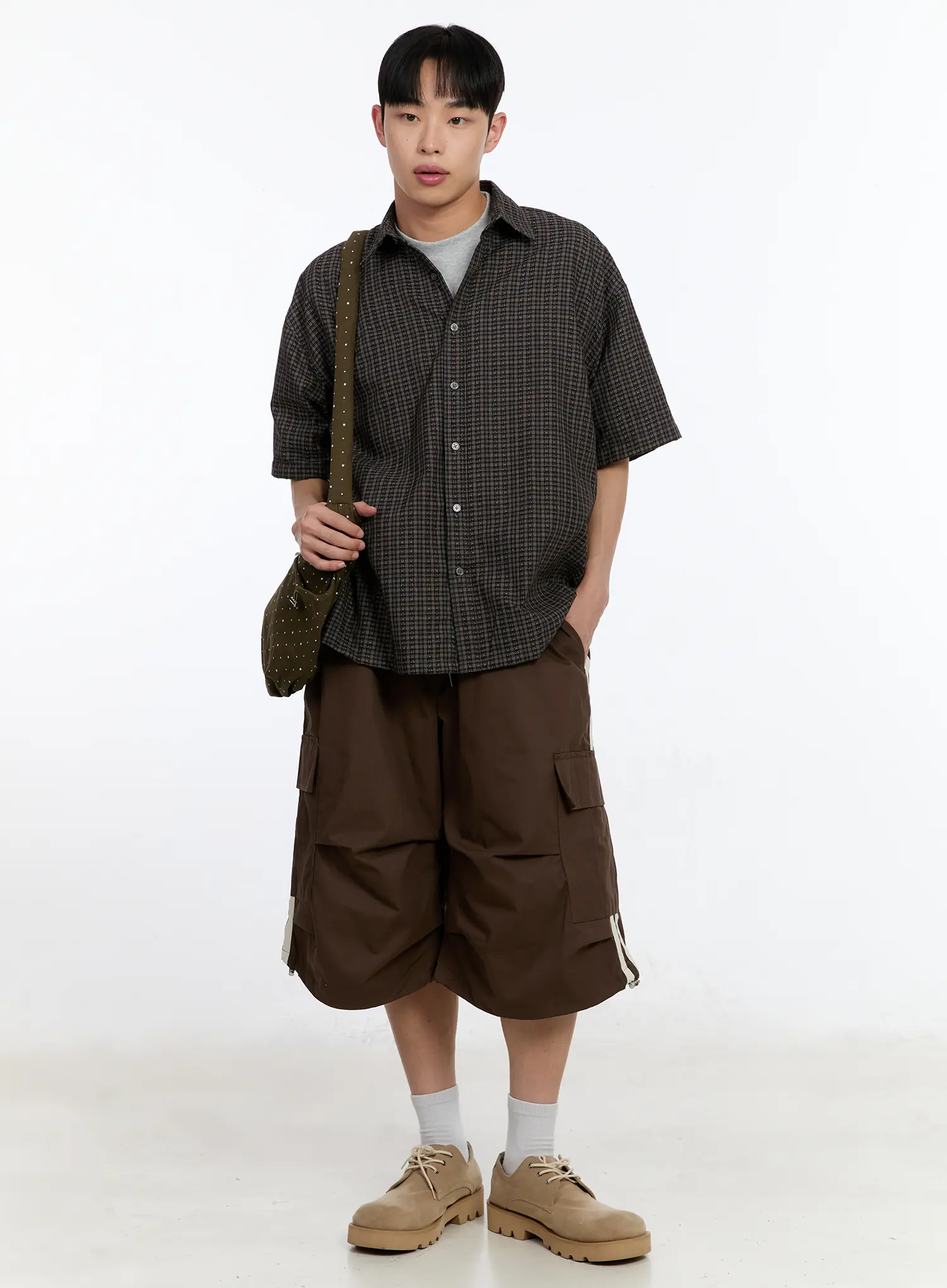 Men's Striped Pocket Track Shorts IA507 - Image 13