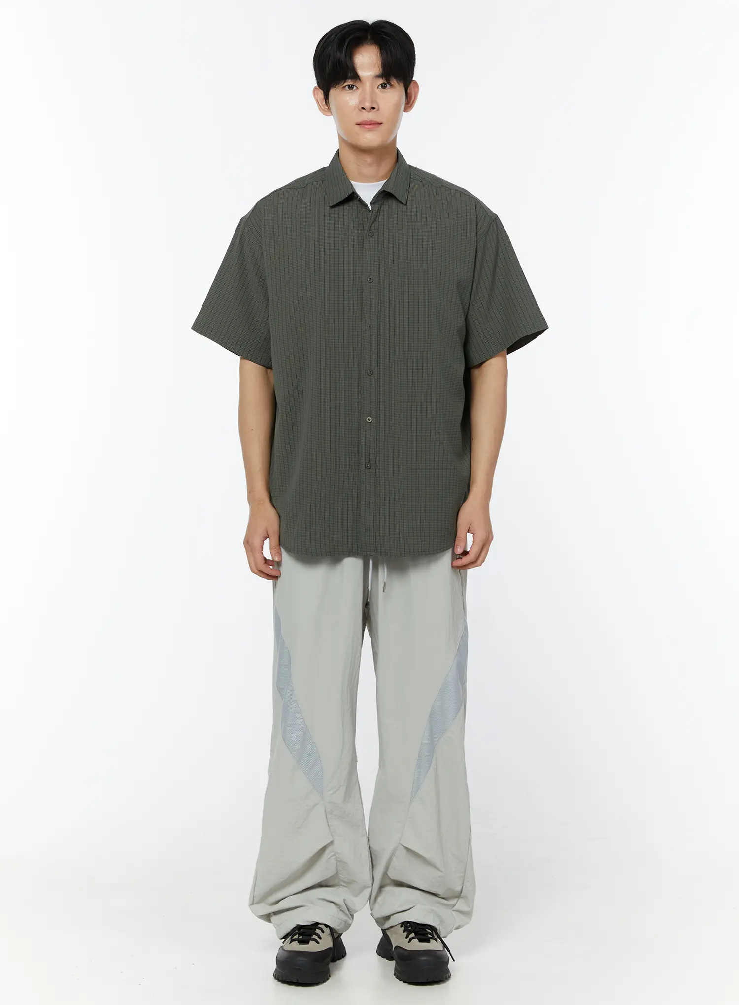 Men's Striped Short Sleeve Shirt IU504 - Image 3
