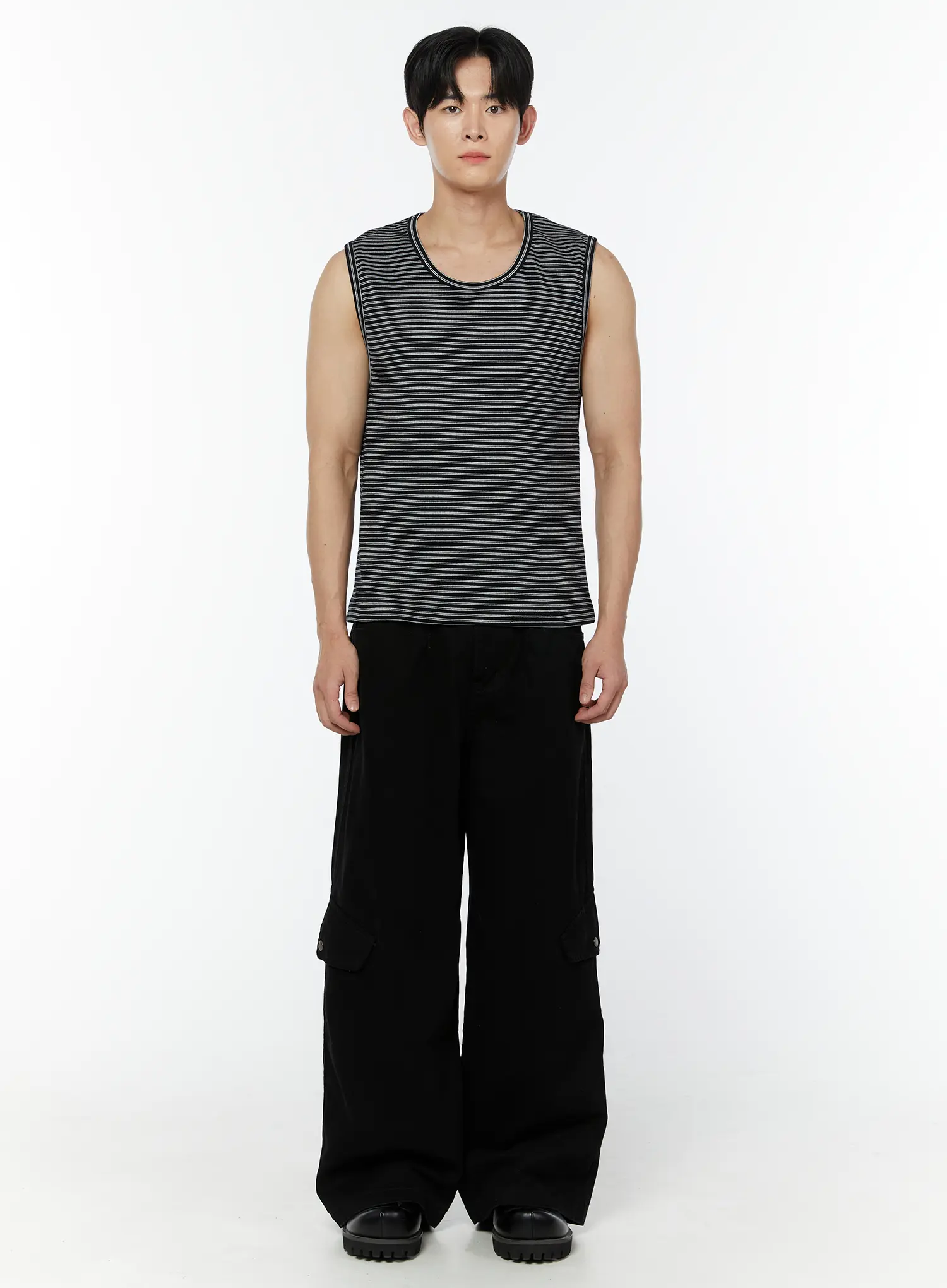 Men's Striped Sleeveless Top IU504 - Image 3
